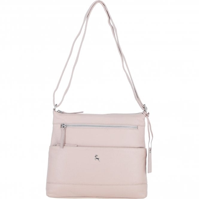 Ashwood Silver Stylish Real Leather Shoulder Bag: Derby - Blush - Leather