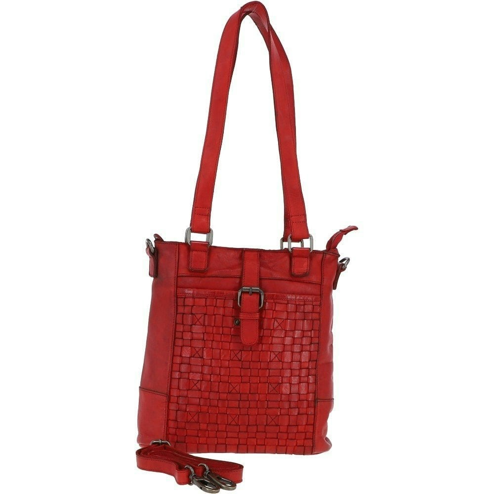 Ashwood Red Vintage Woven Leather Bag - One Size - Leather