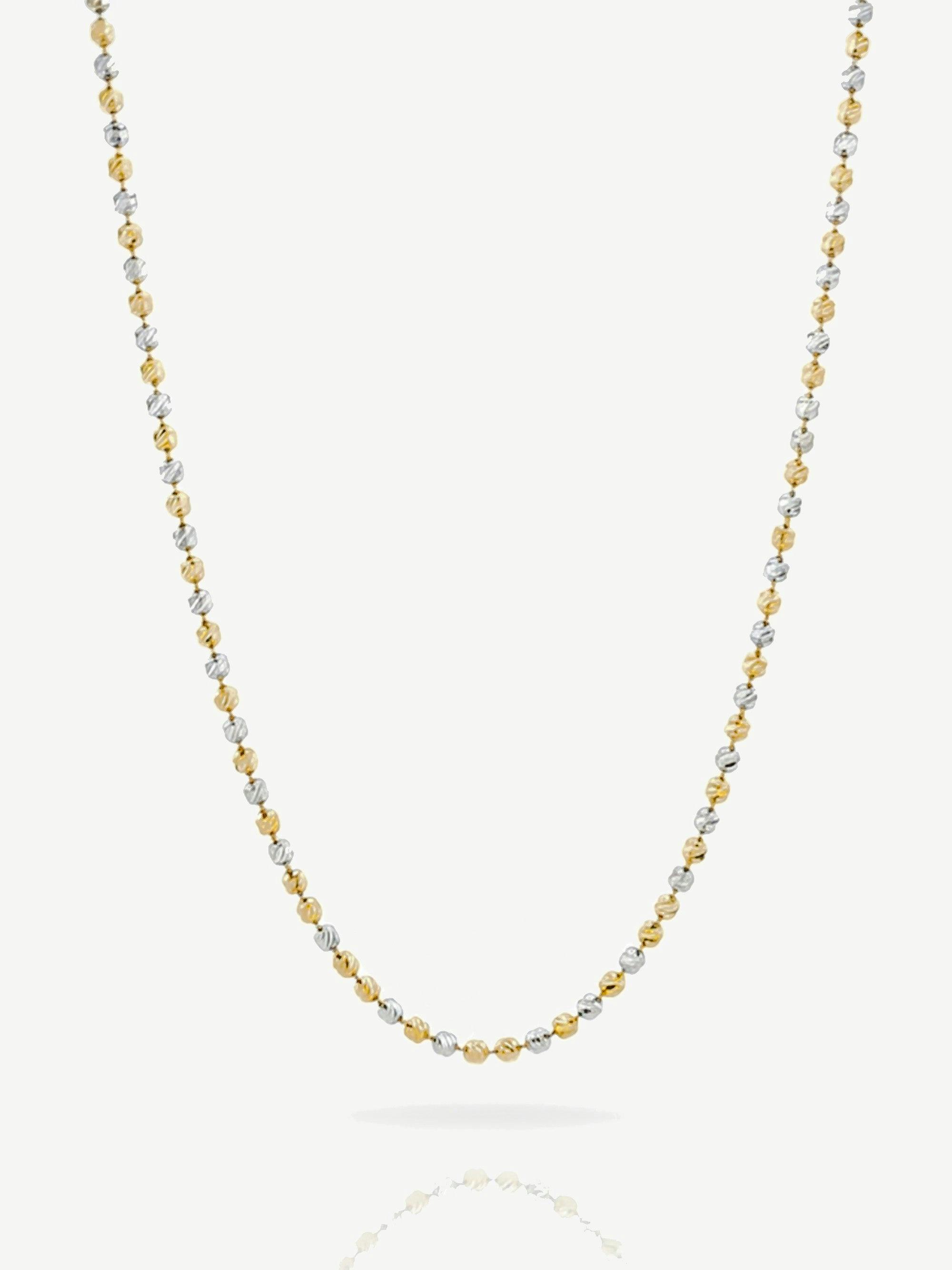 Muchv Gold/Silver Two Tone Beaded Chain Necklace - Adjustable