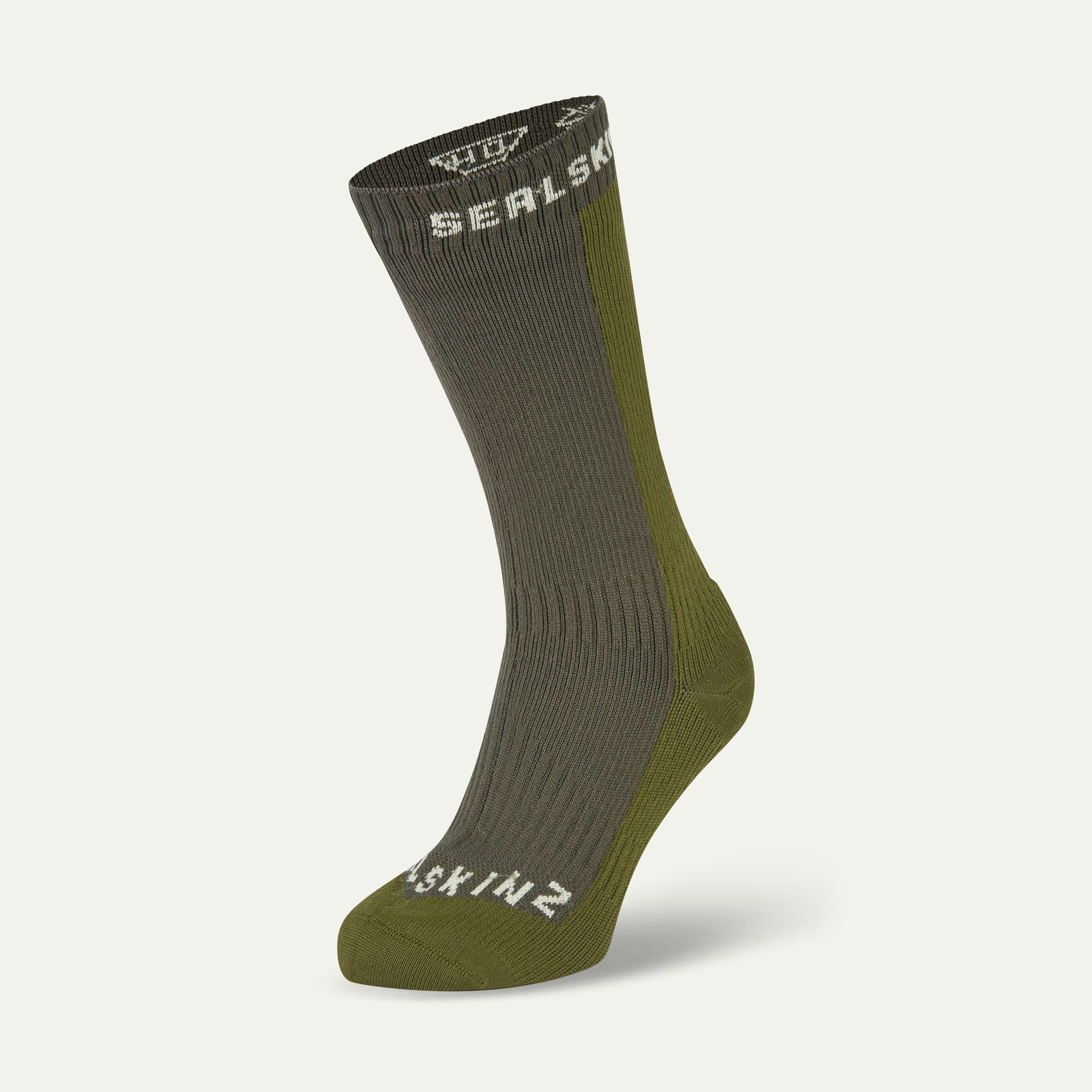 Sealskinz Starston Waterproof Cold Weather Mid Length Sock - Olive - Olive - L