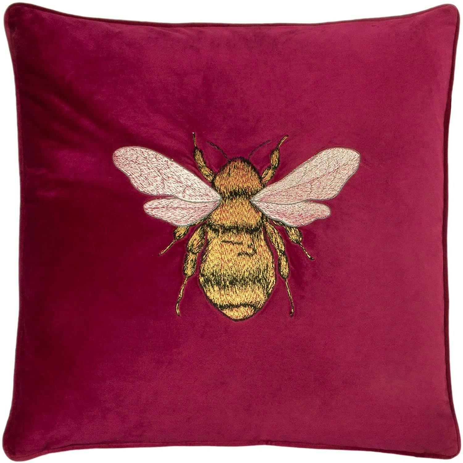 Paoletti Fuchsia Hortus Bee Cushion Cover - 50Cm X 50Cm - 100% Polyester