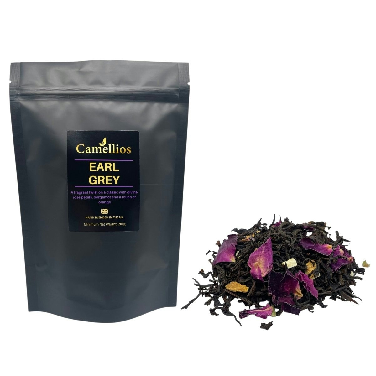 Camellios Grey/Black Earl Tea, Loose Leaf Tea - 200G