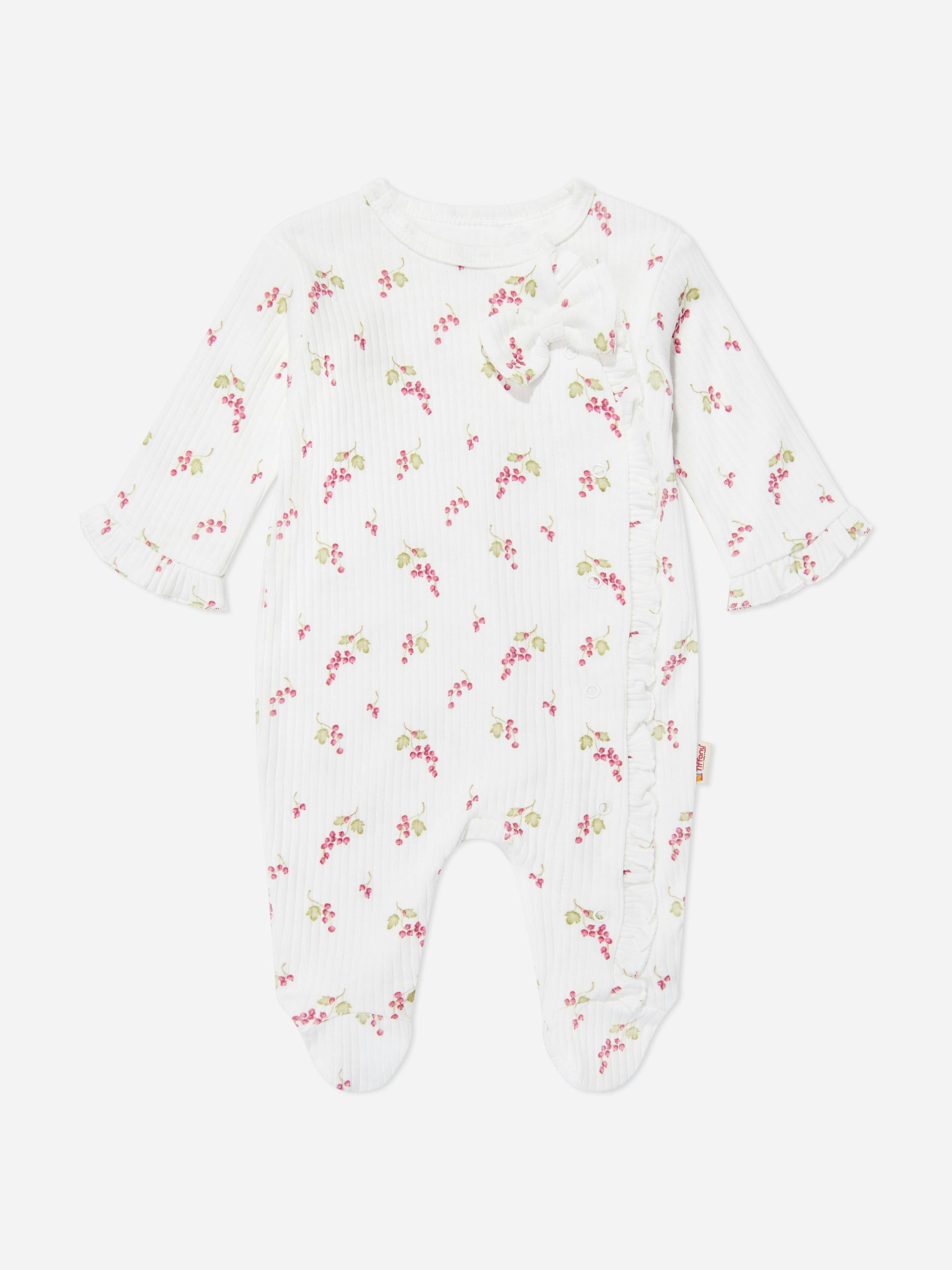 Tiffany Women's Purple/Ivory Baby Girls Grape Babygrow In - 0 - 3 Mths