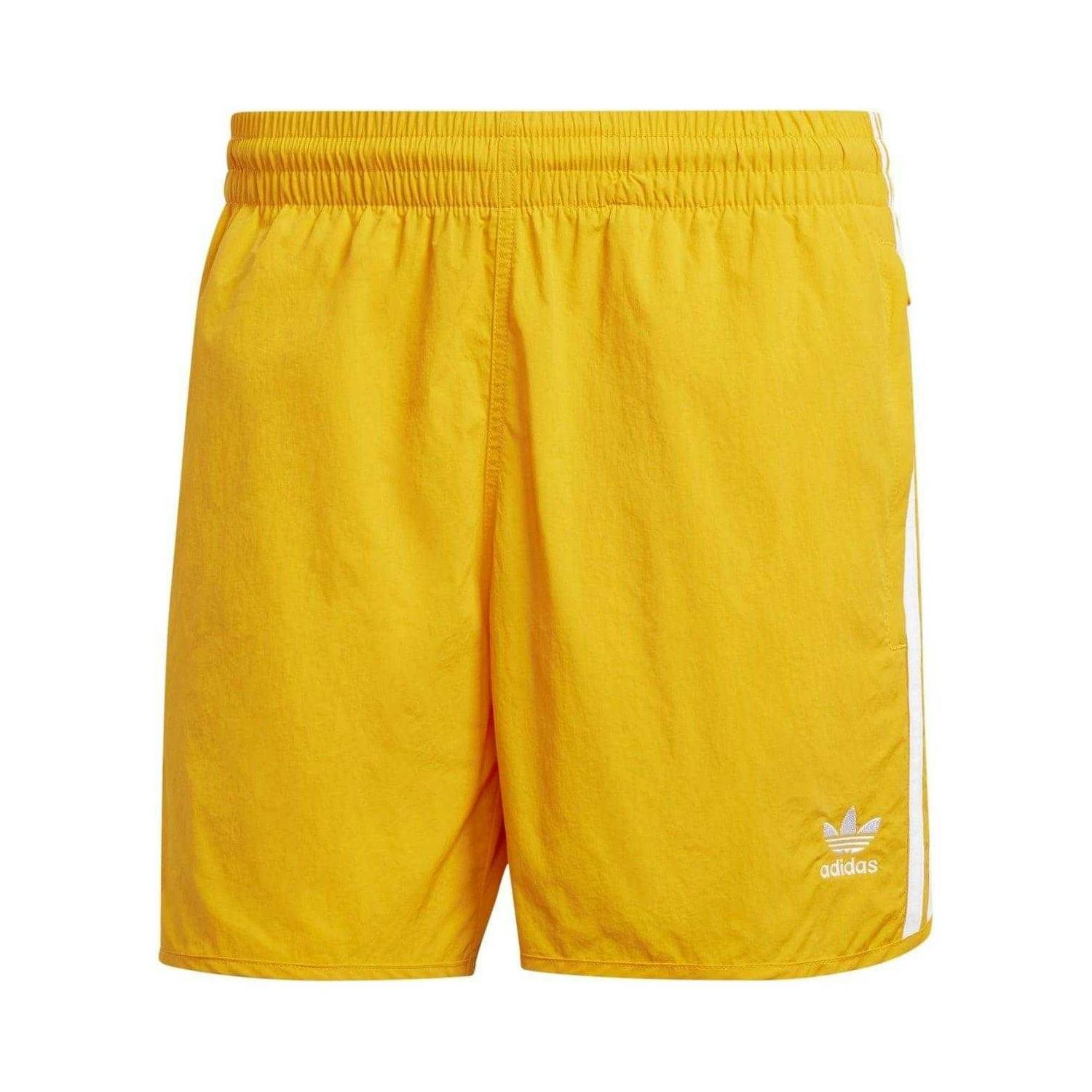 Adidas Men's Orange Sprinter 3 Stripes Elasticated Waist Running Shorts - 3XL S - 100% Recycled Polyamide
