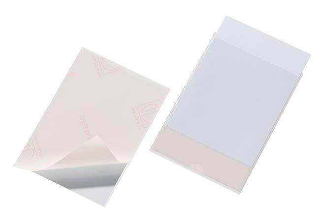 Durable Pocketfix Self-Adhesive Clear Label Sleeve Pockets | 10 Pack | A6