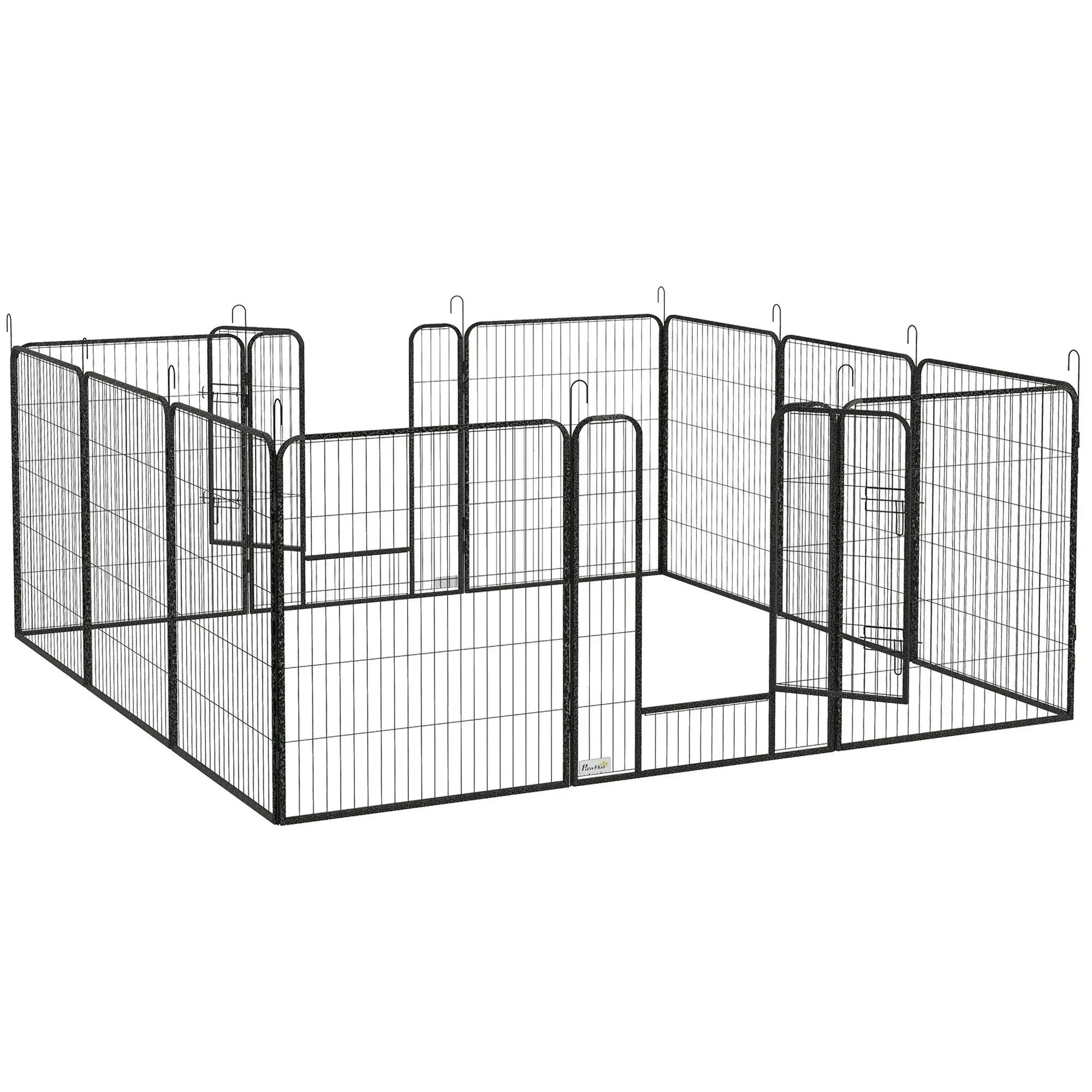Pawhut Heavy Duty Puppy Play Pen, 12 Panels Pet Exercise Pen, For Indoors, Outdoors - Image 7
