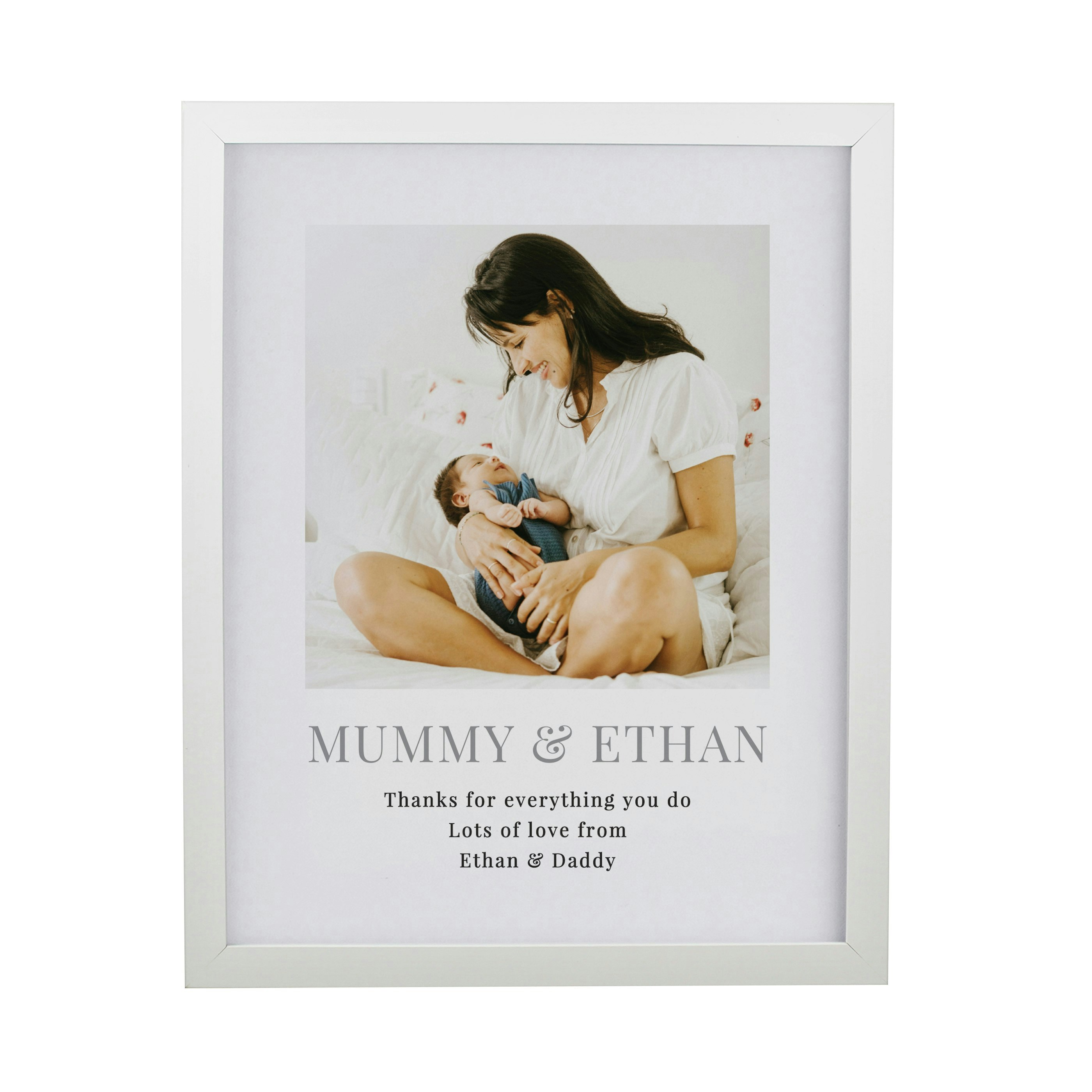 Rackhams White Personalised Square Photo Upload Poster Frame