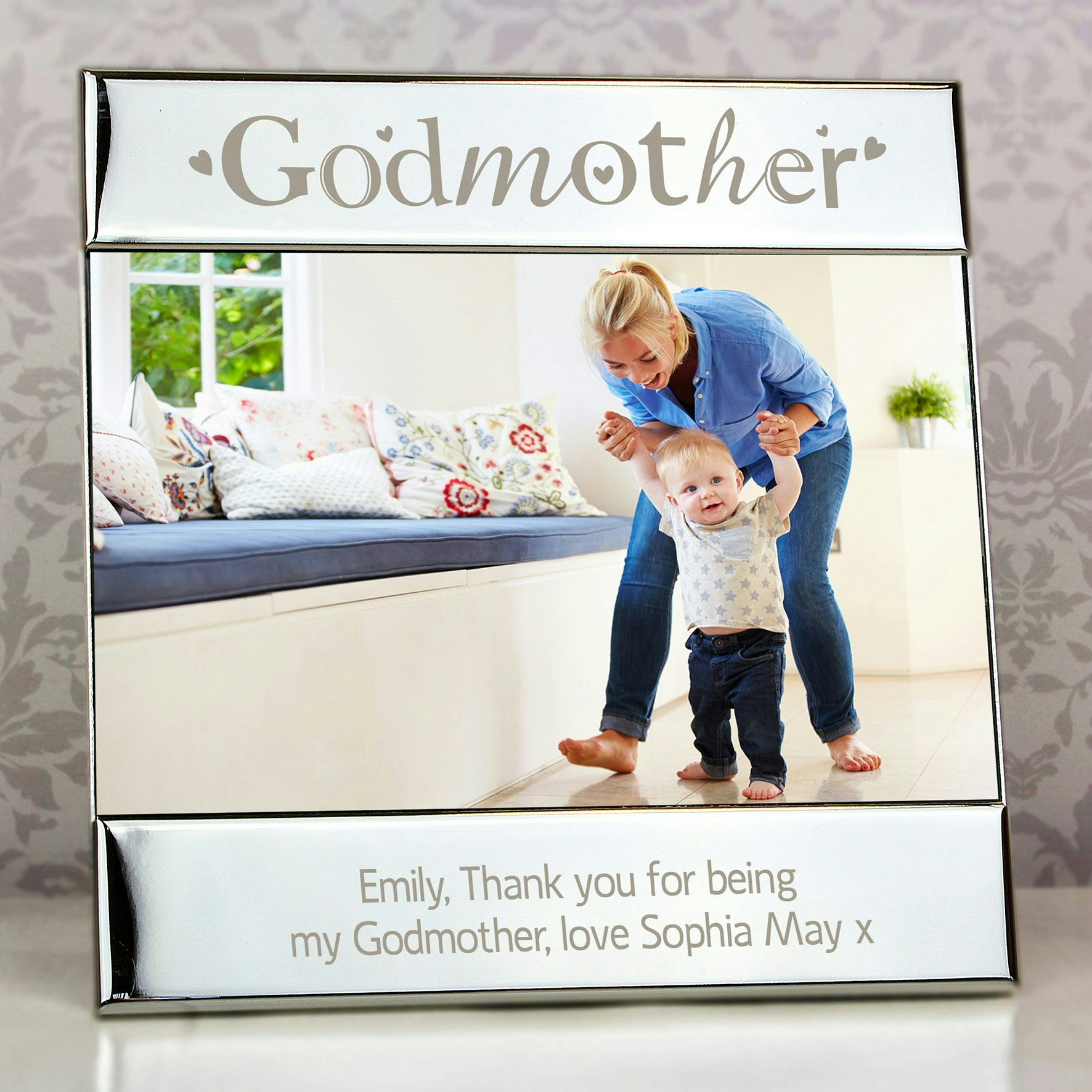 Rackhams Silver Personalised Godmother 6X4 Photo Frame