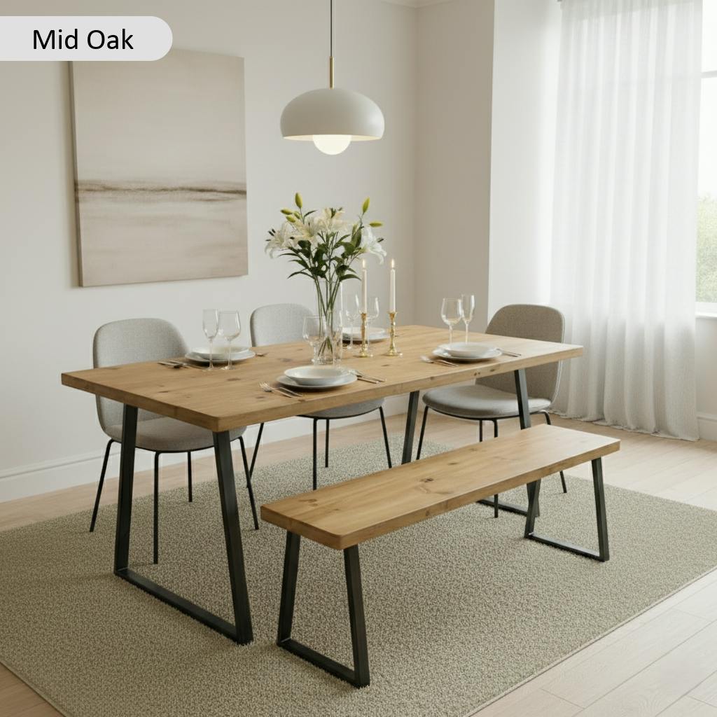 Trl Furniture Grain/Light Sleek & Slender Rustic Dining Table - 120 - 120