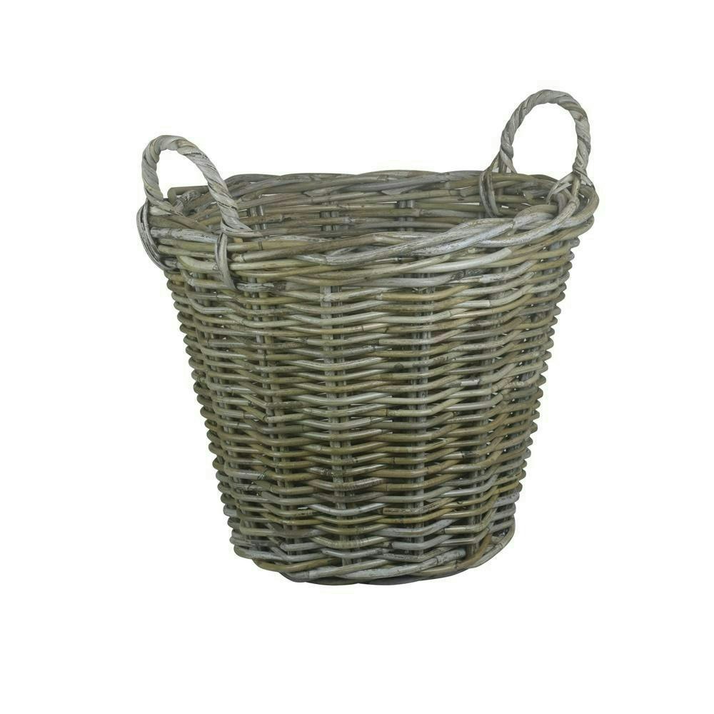 Red Hamper Red/Grey/Brown Hamper Small Round Rattan Log Basket