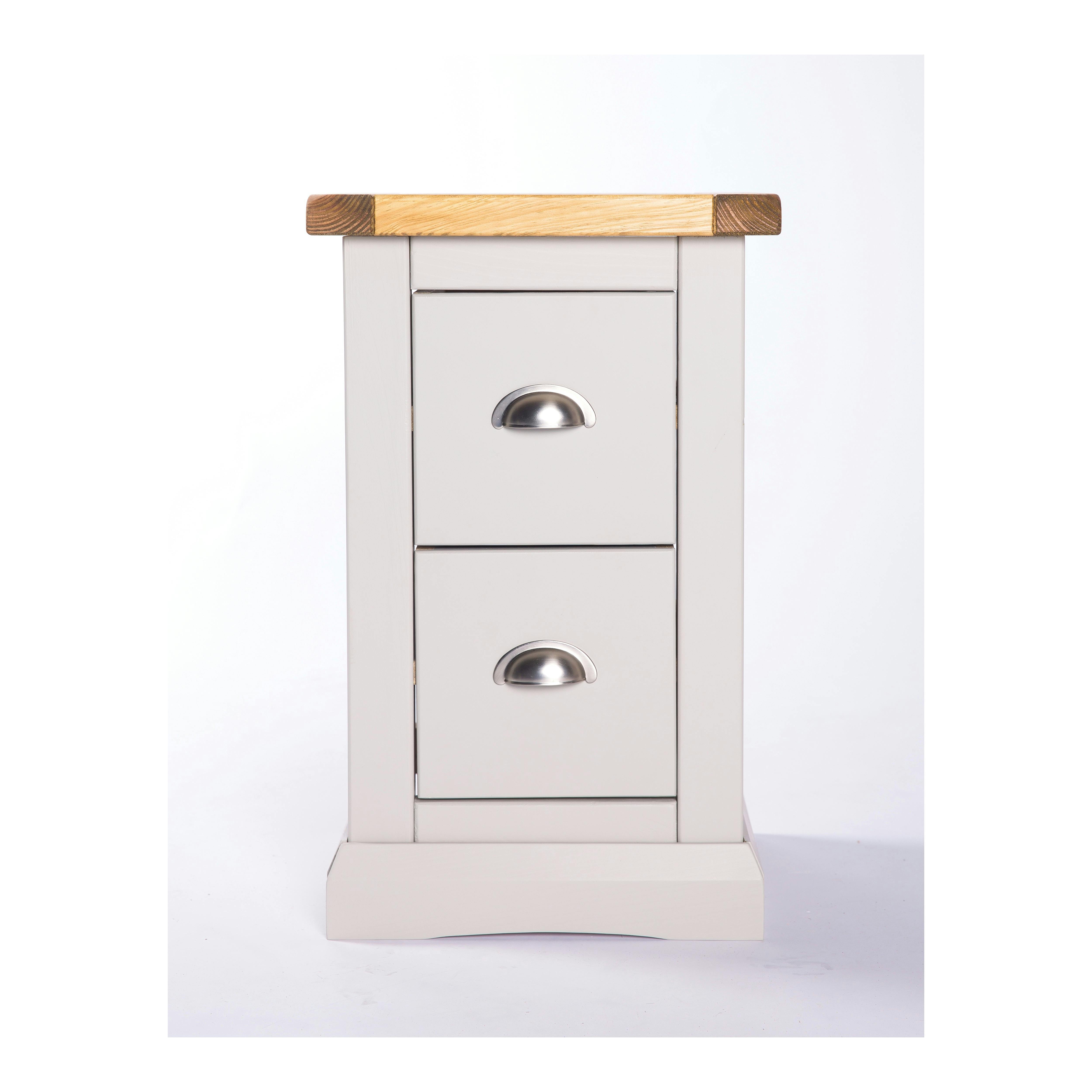 Cabinet Bits Light/Grey Loreo 2 Drawer Petite Bedside Table