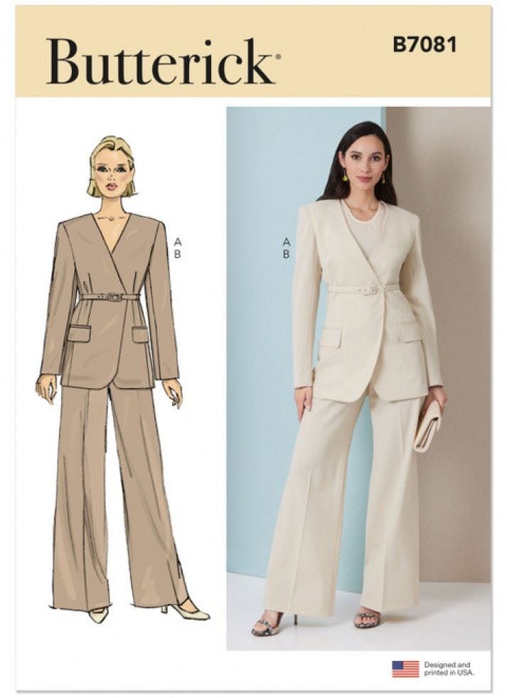 Butterick Women's Sewing Pattern 7081, Jackets, Trousers, Suits For H5 (6-8-10-12-14) - Intermediate - U5 (16-18-20-22-24)