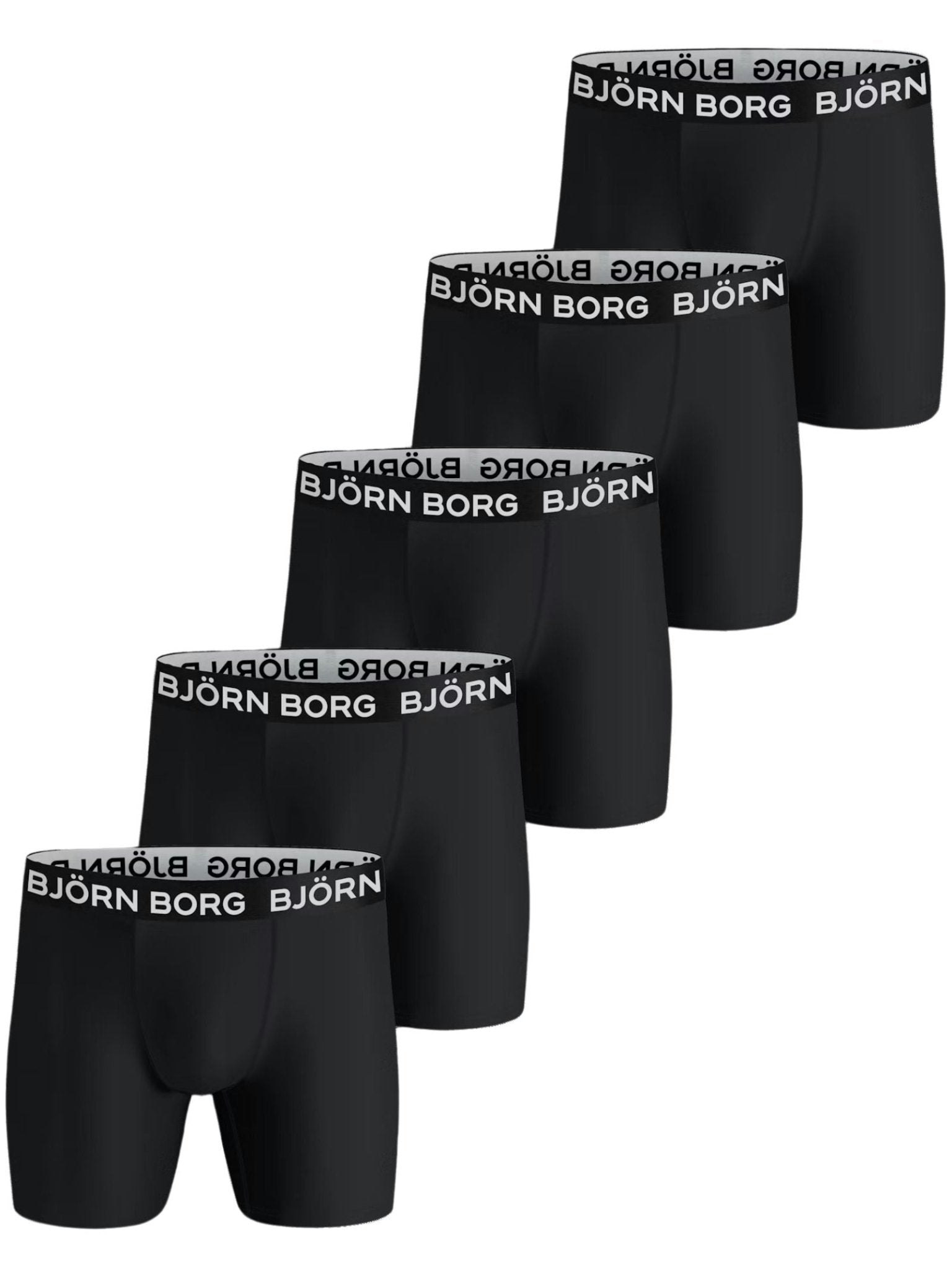 Bjorn Borg Black 5-Pack Performance Boxer Briefs, - L