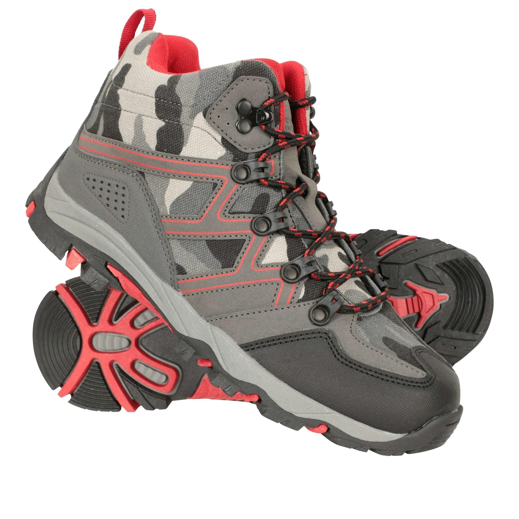 Mountain Warehouse Green Childrens/Kids Oscar Walking Boots - Camo - Camo - 4 Uk - 50% Mesh/50% Synthetic