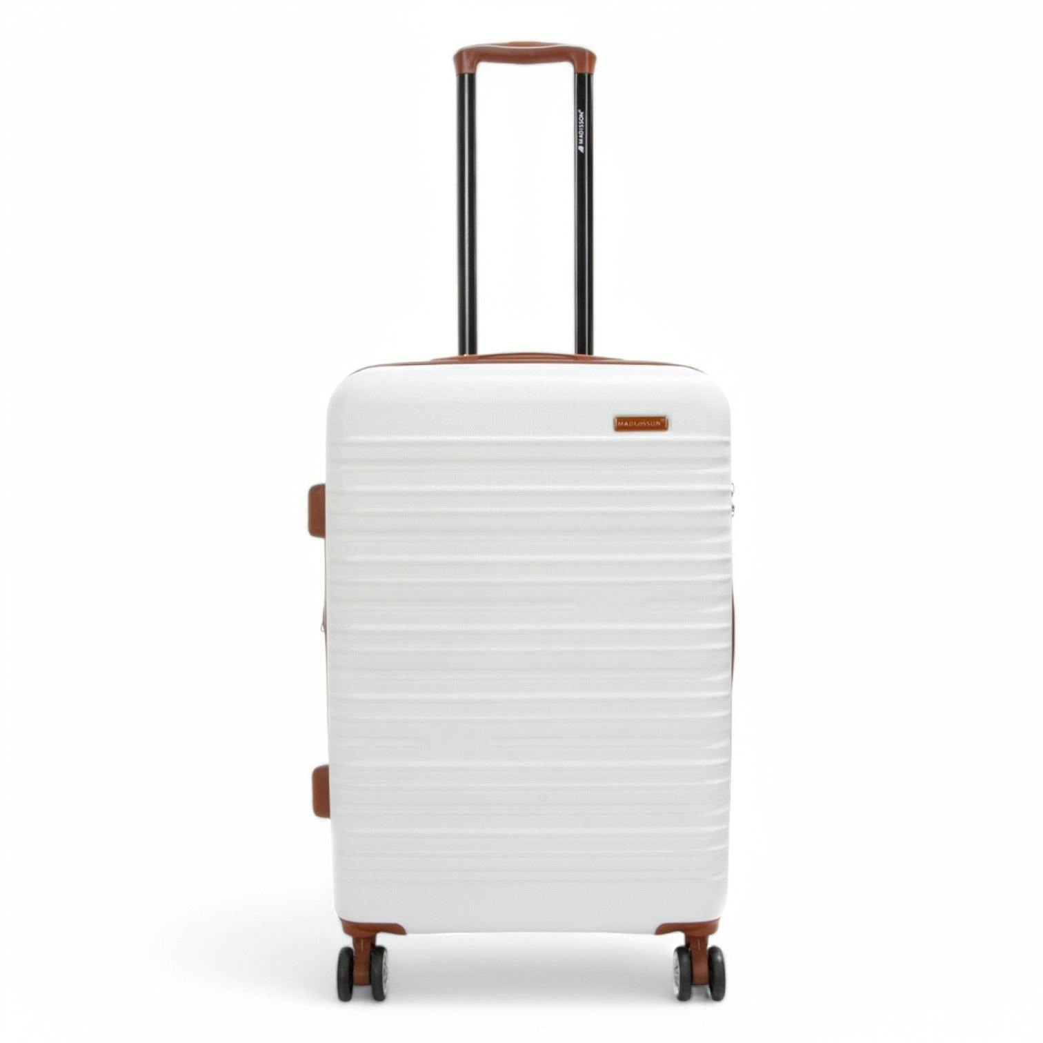 Snowball Cream Expandable Hard Shell Abs Suitcase Set 8 Wheel Robust Travel Case Holiday Luggage - Medium
