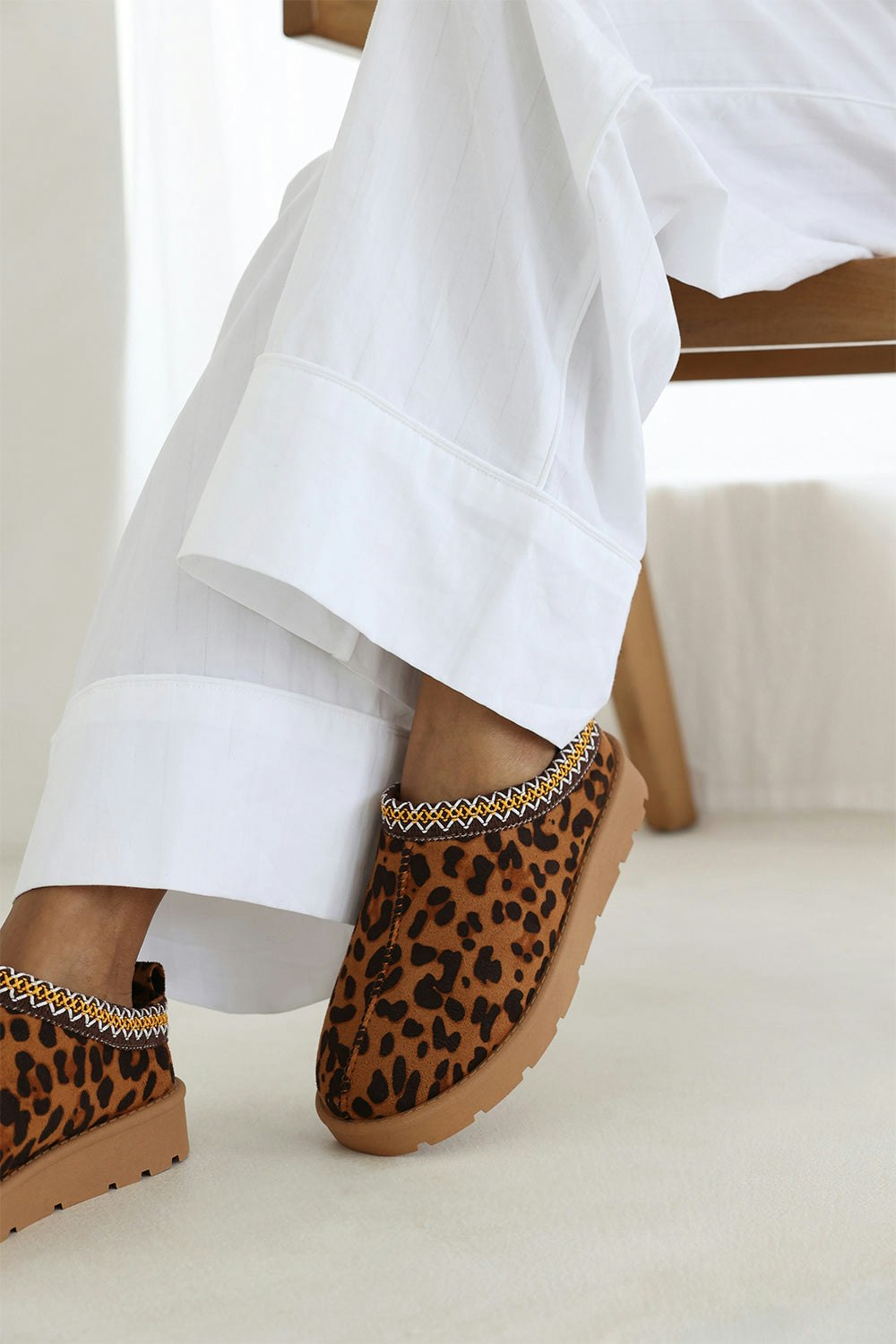 Where's That From Halle Cosy Leopard Faux-Suede Fur Lining Low Ankle Boot - 4 - Leopard