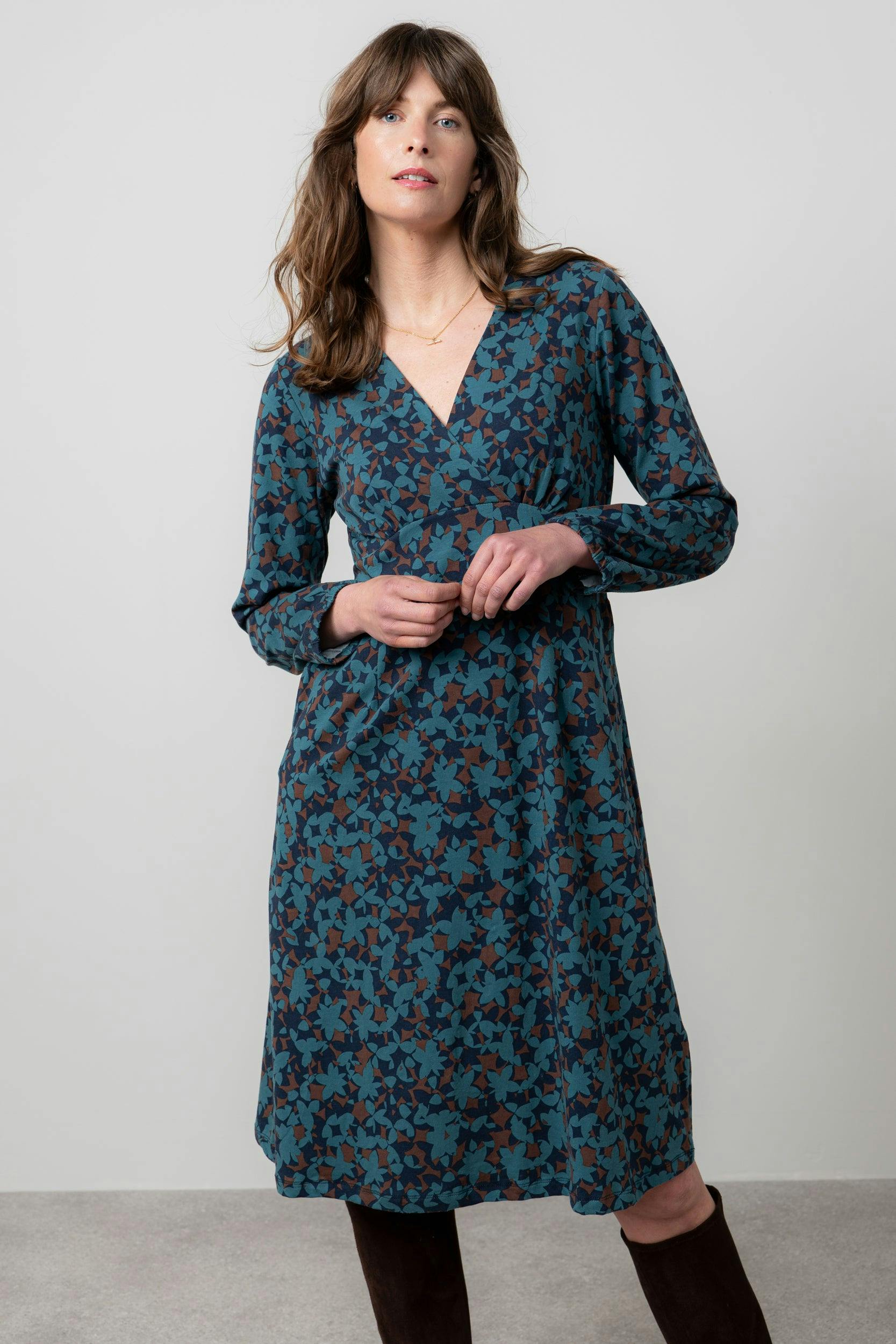 Lily & Me Hazel Crossover Jersey Dress Navy - 16 - Navy
