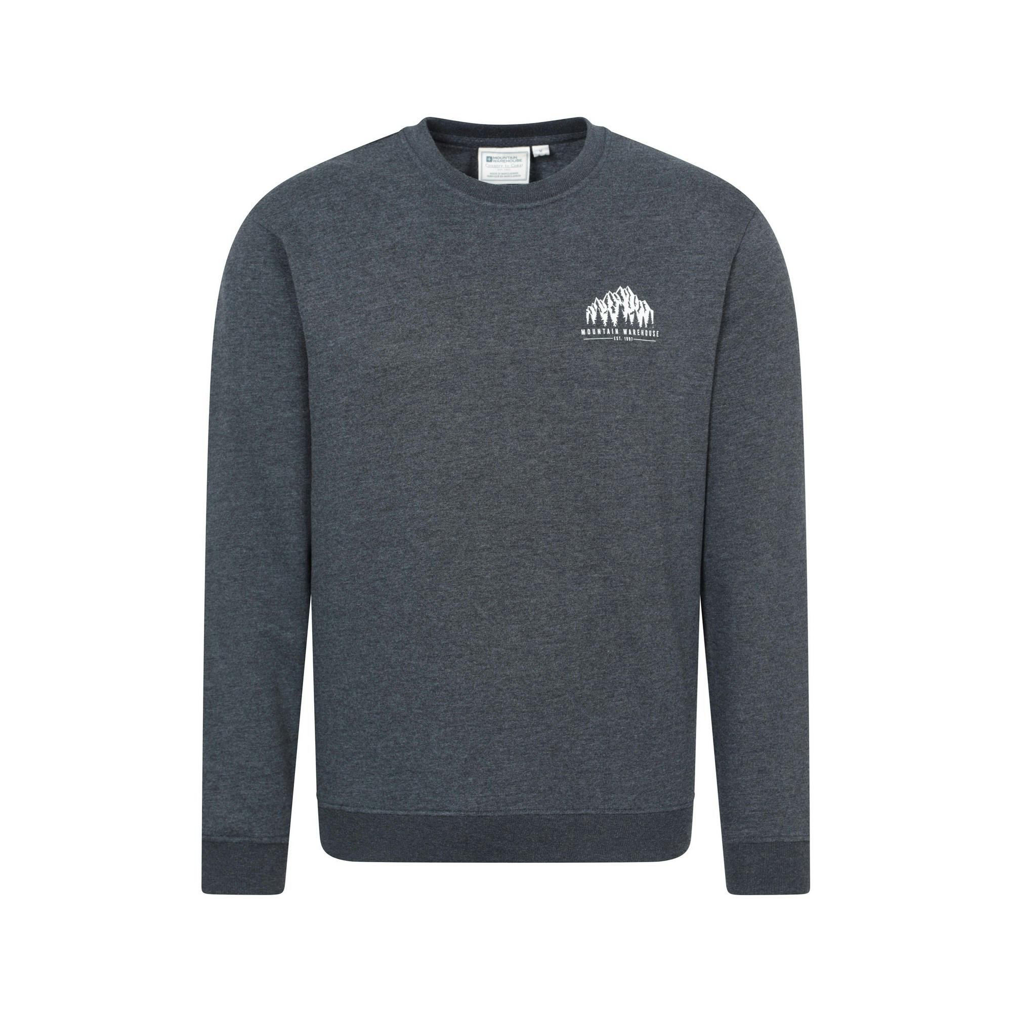 Mountain Warehouse Men's Adventure Graphic Sweatshirt - Charcoal - 4XL - Charcoal - 100% Mixed