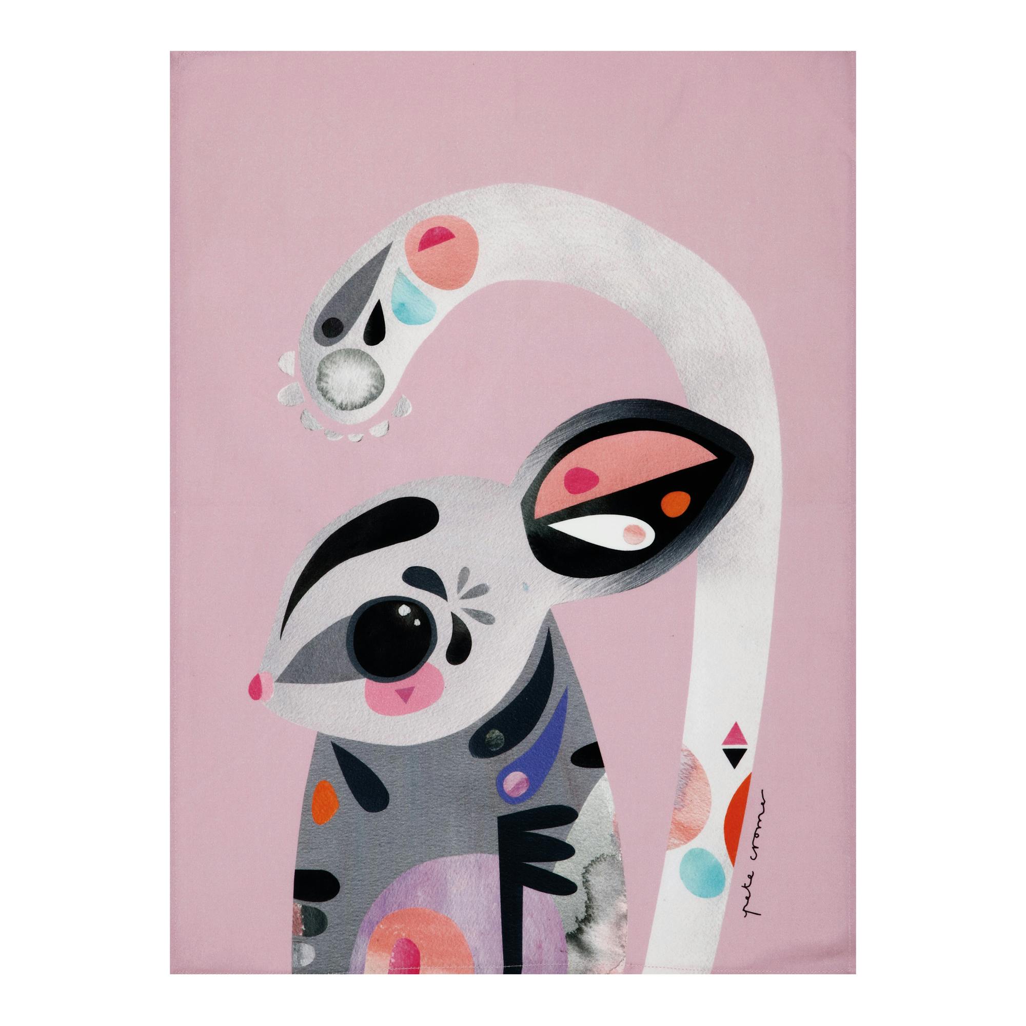 Rackhams Pink Pete Cromer Sugar Glider Tea Towel - Assorted - Cotton - Tea Towel