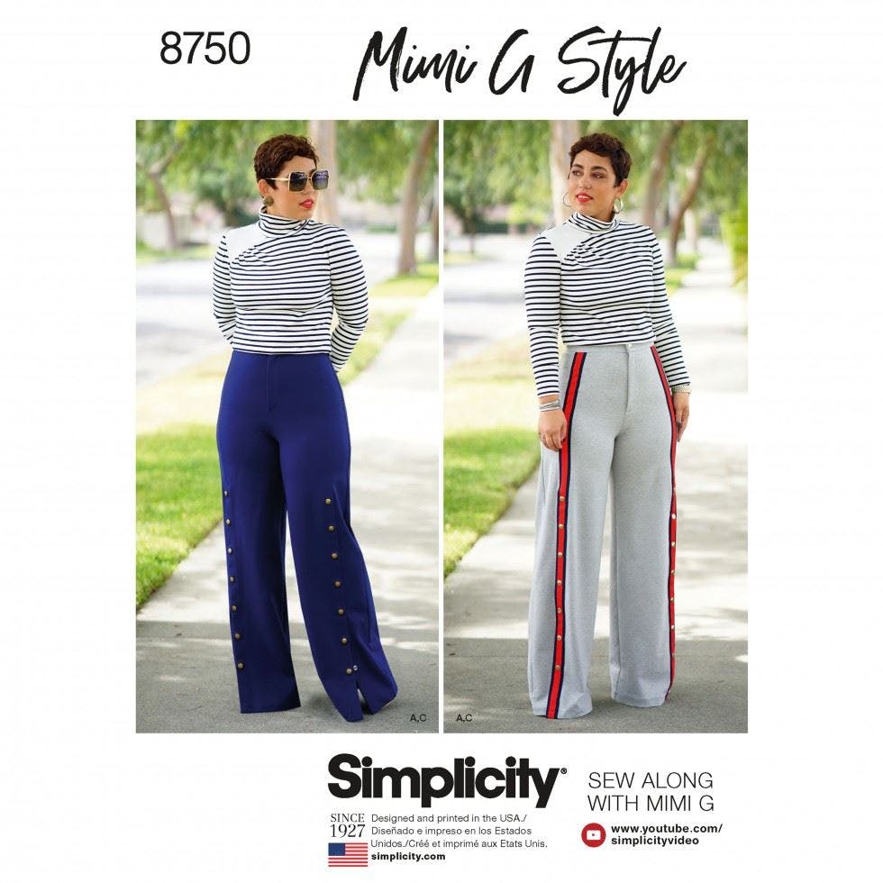 Simplicity Women's Sewing Pattern 8750, Trousers, Tops For H5 (6-8-10-12-14) - Intermediate - H5 (6-8-10-12-14)