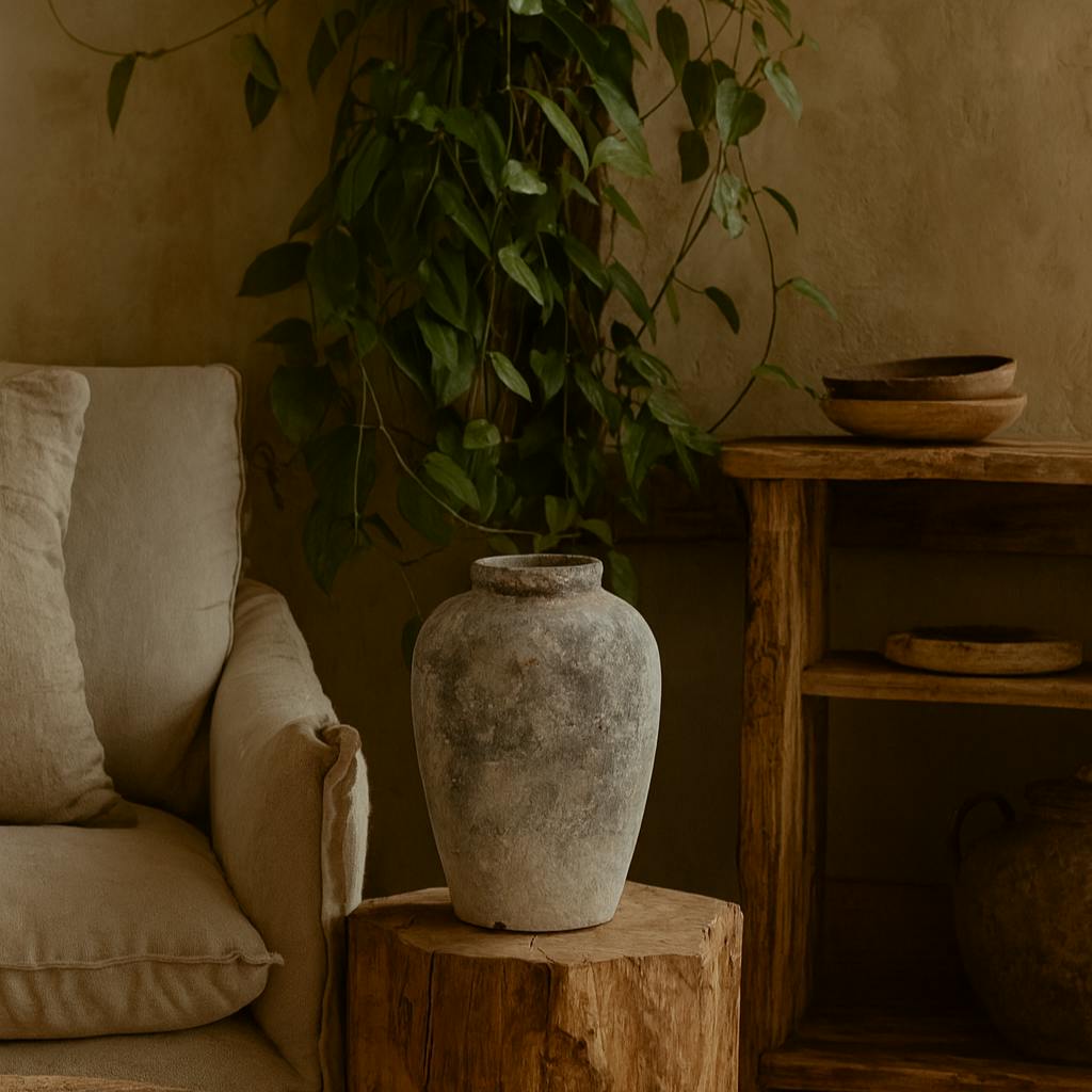 Wyld Haus Sunvale Aged Tall Stoneware Ceramic Vase