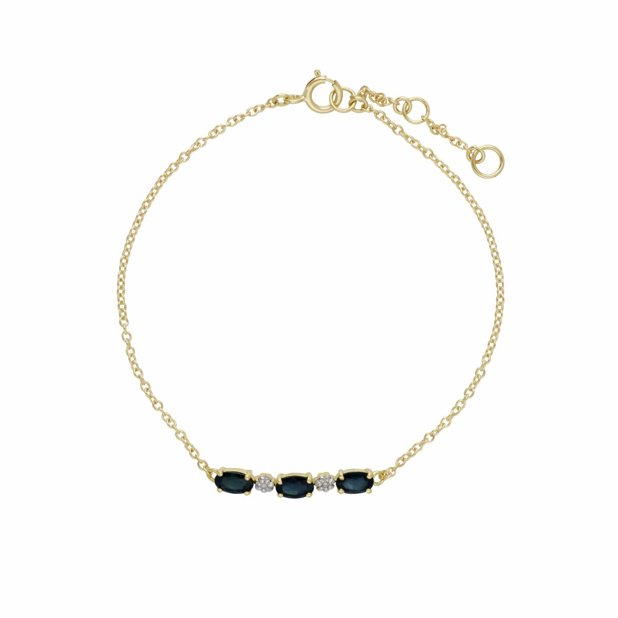 Gemondo Yellow/Gold Classic Oval Sapphire & Diamond Bracelet In 9Ct
