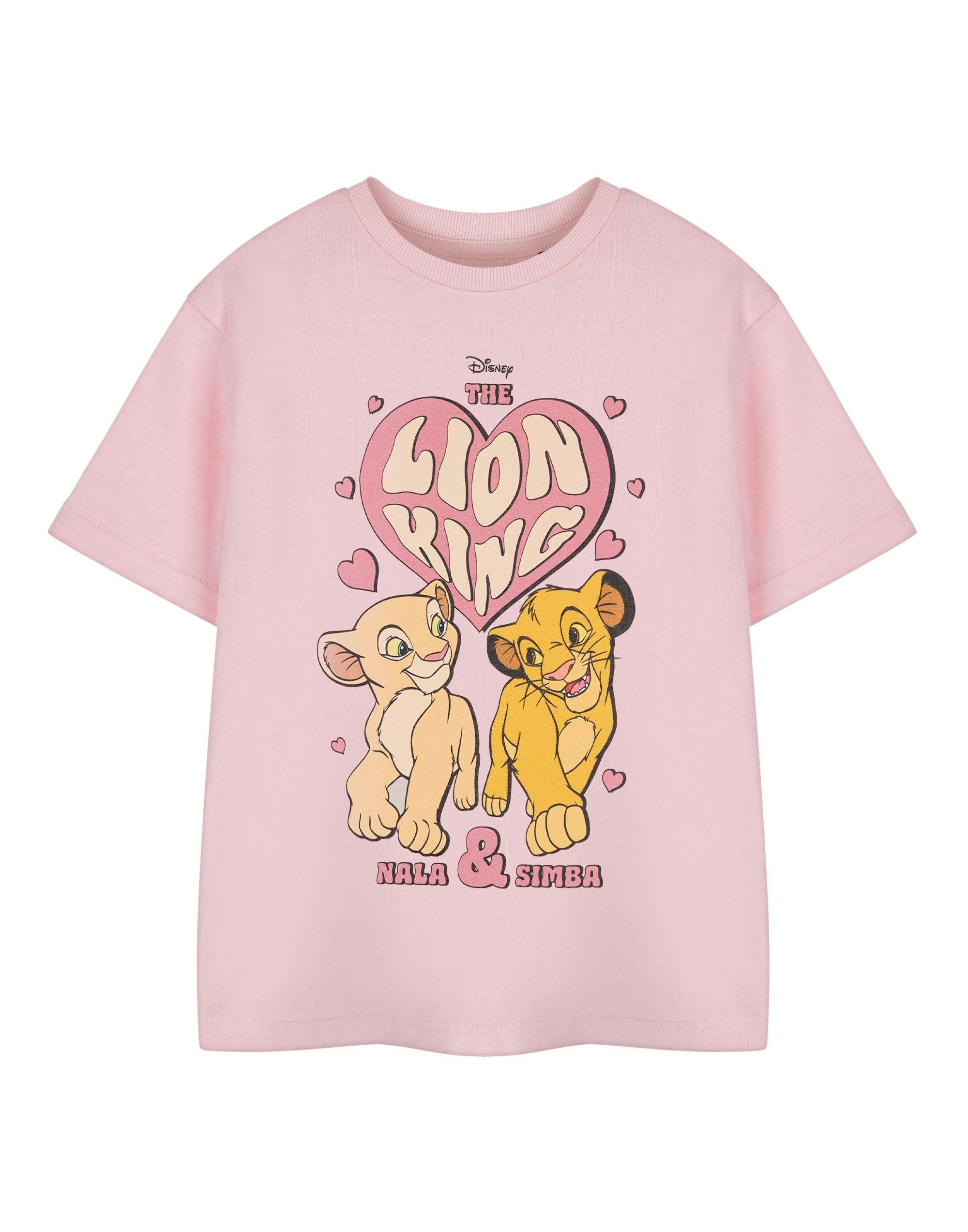 Vanilla Underground Girls Pink Disney Lion King Heart Short Sleeved T-Shirt - 3-4 Years