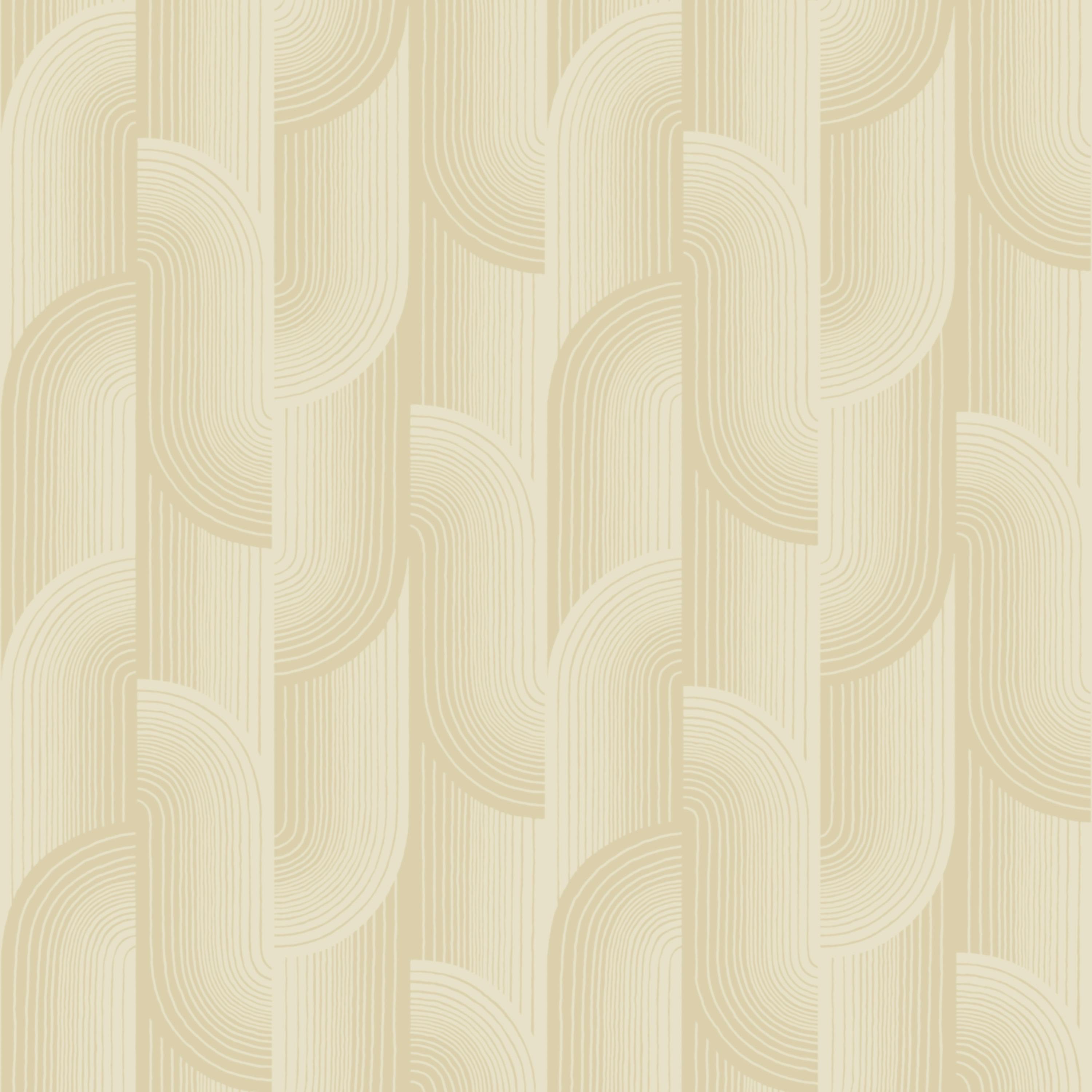 Rackhams Beige Boutique Romaine Art Deco Luxury Weight Embossed Wallpaper,