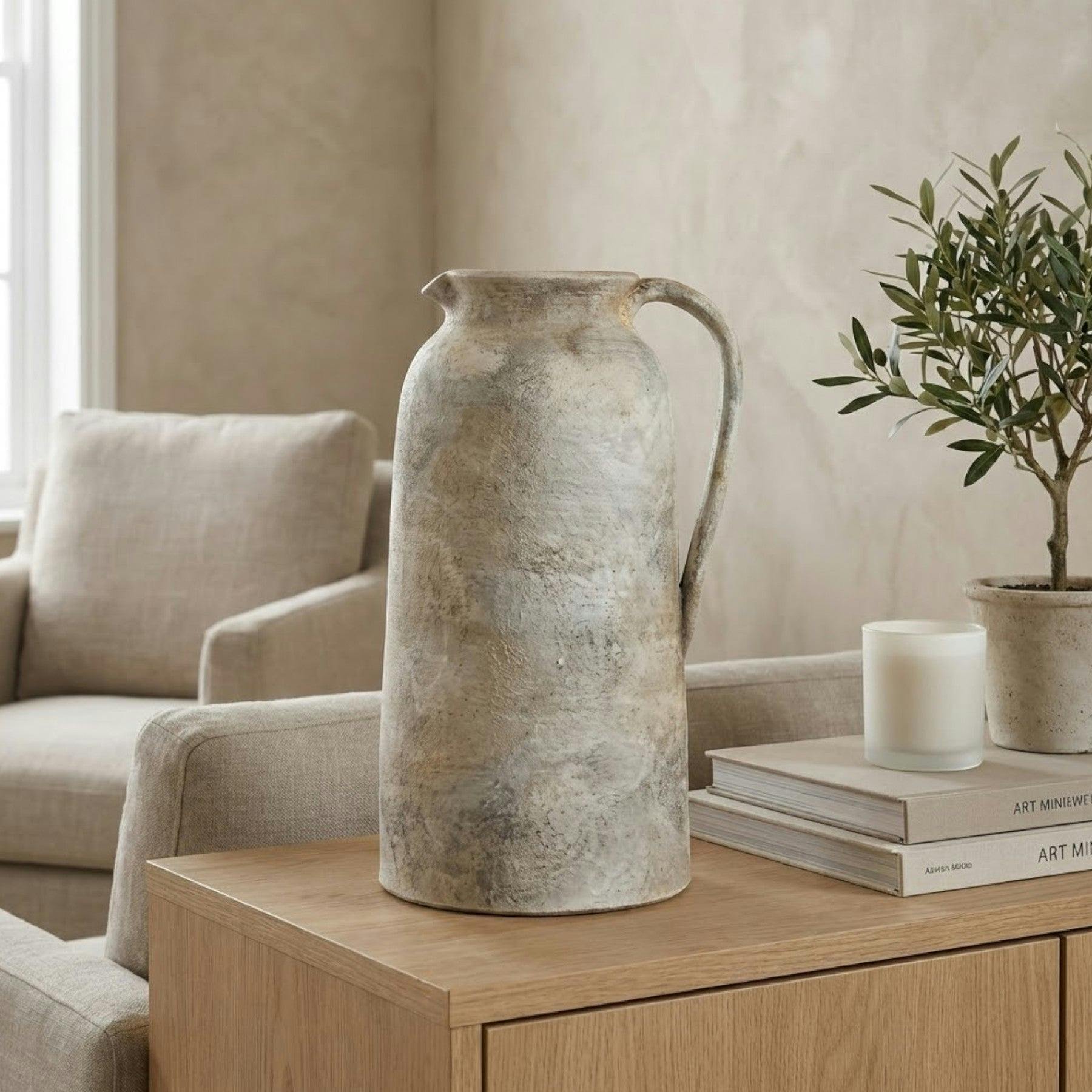 Rackhams Immense Brushed Terracotta Jug Vase