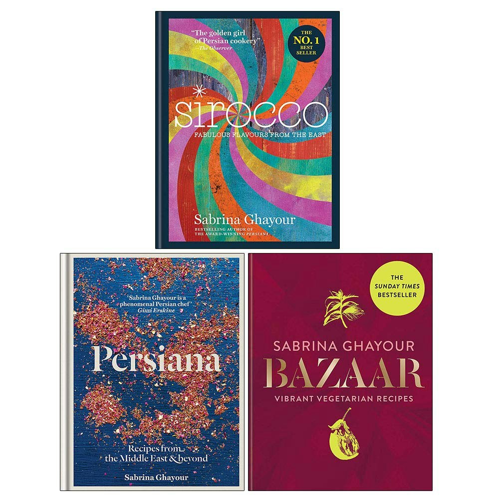 Mitchell Beazley Girls Golden Sabrina Ghayour Books Collection Set (Persiana, Bazaar, Sirocco) Size 3