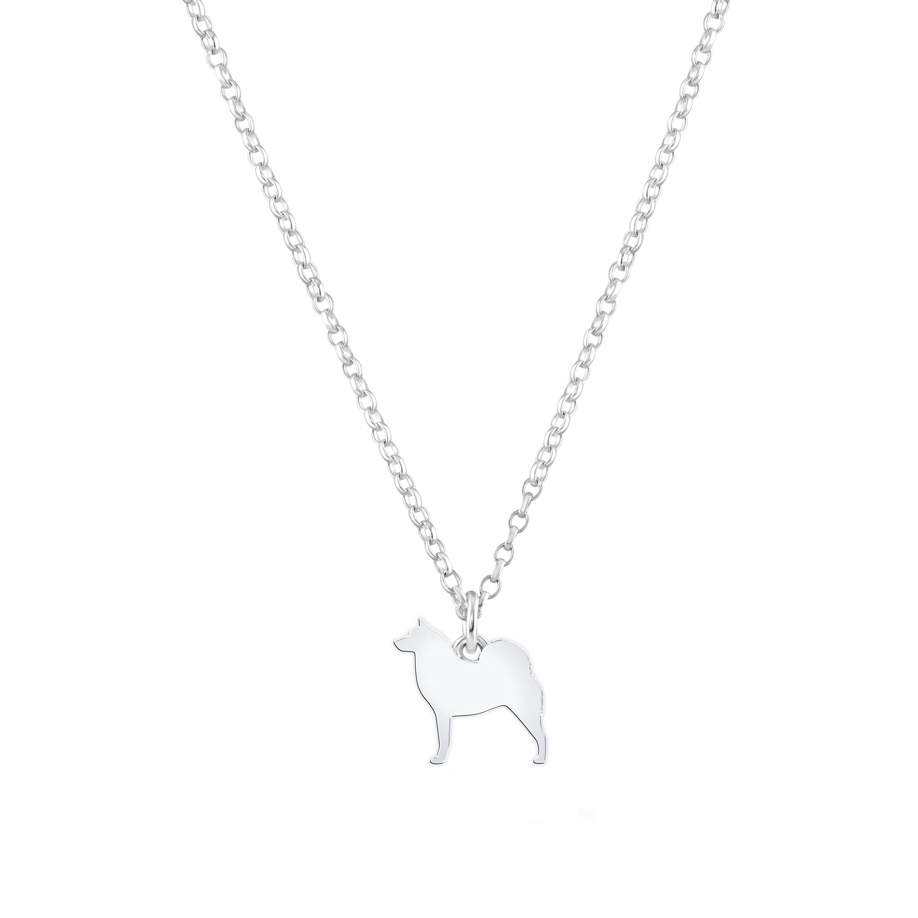 Mylee London Silver Finnish Spitz Silhouette Necklace - Personalised - No