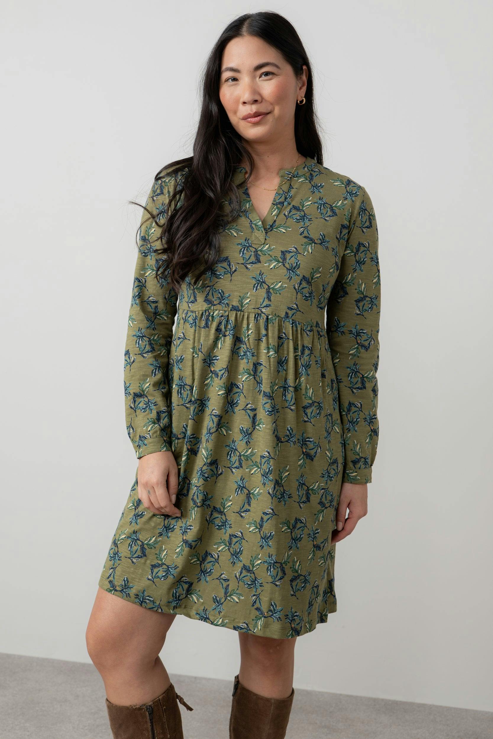 Lily & Me Green Fable Organic Cotton Jersey Dress - 14