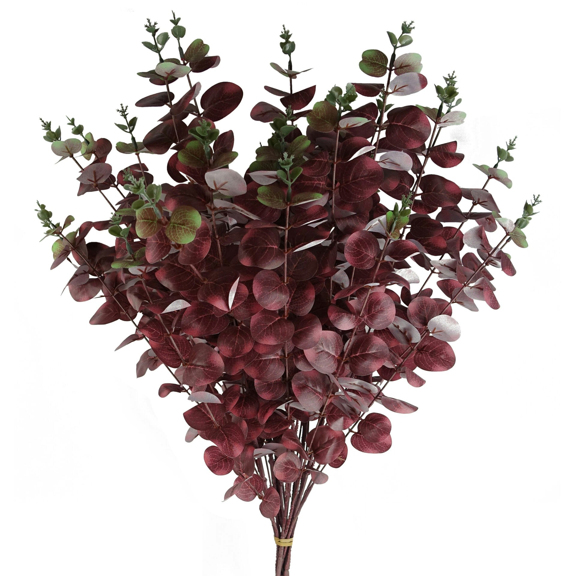 Leaf Burgundy Pack Of 6 X 100Cm Artificial Eucalyptus Foliage - 100Cm - 100Cm