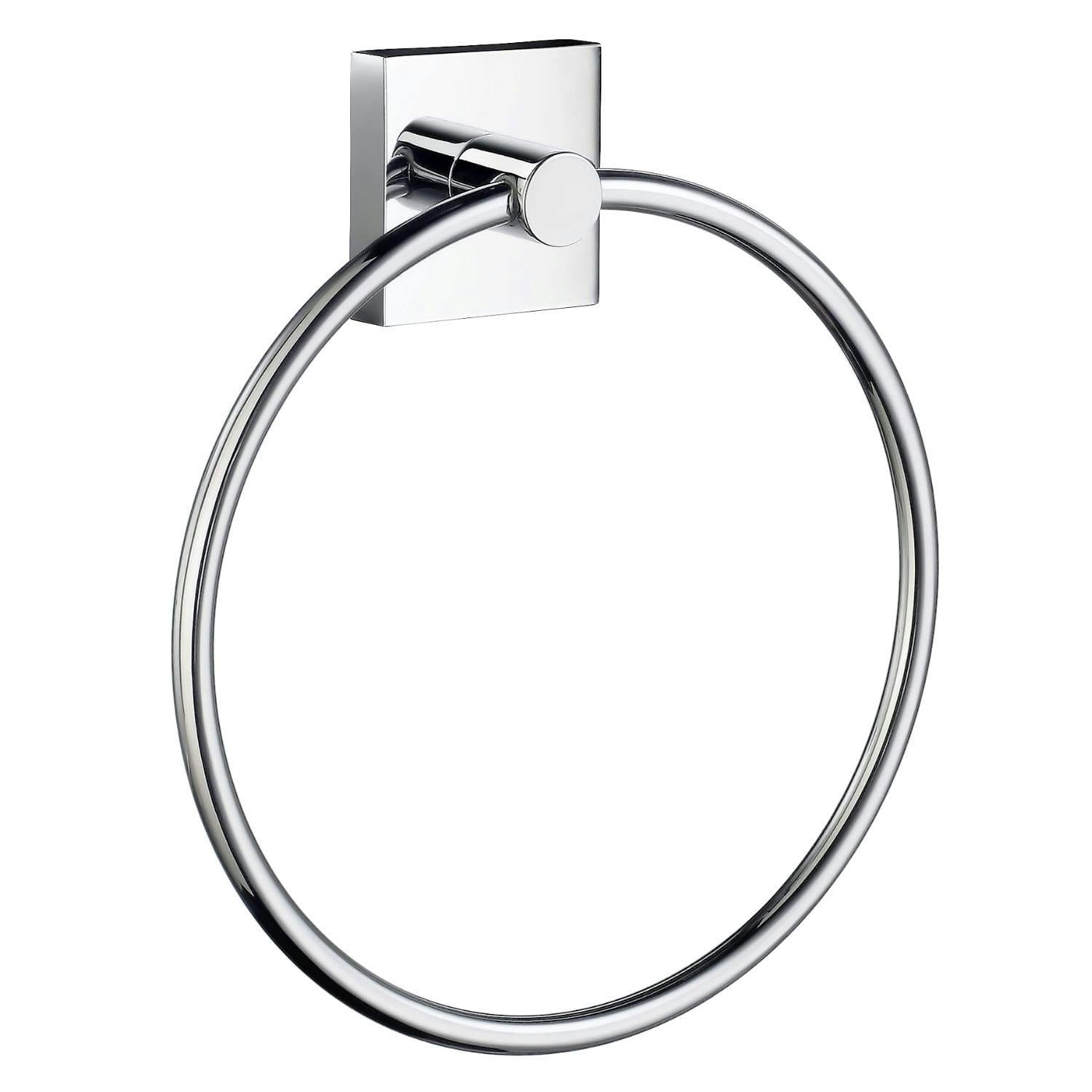 Rackhams Polished Chrome Towel Ring (W)17Cm Wall Mounted With Concealed Screws Bathroom Towel Holder