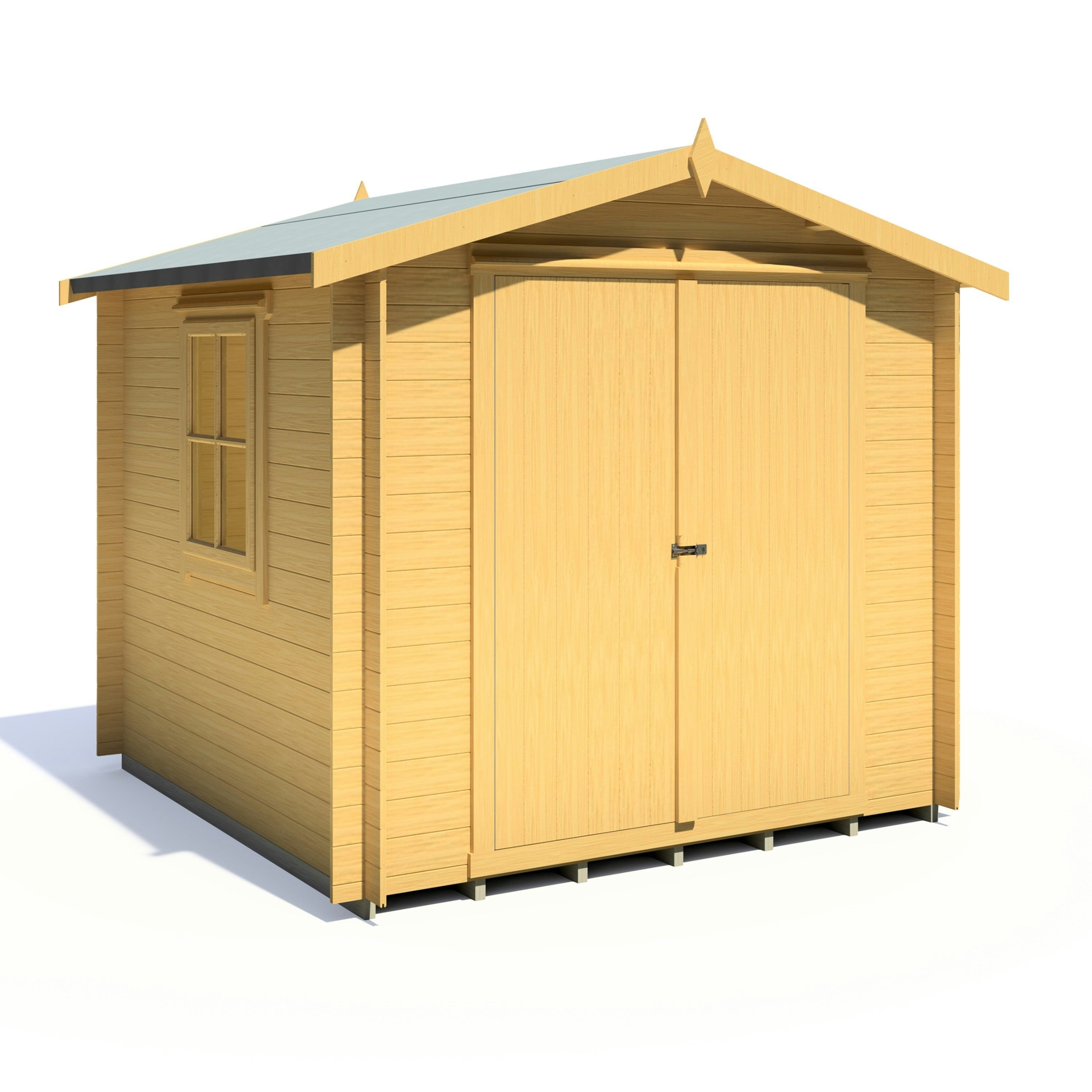 Rackhams Light Bradley 8X8 Log Cabin 19Mm Interlock Cladding