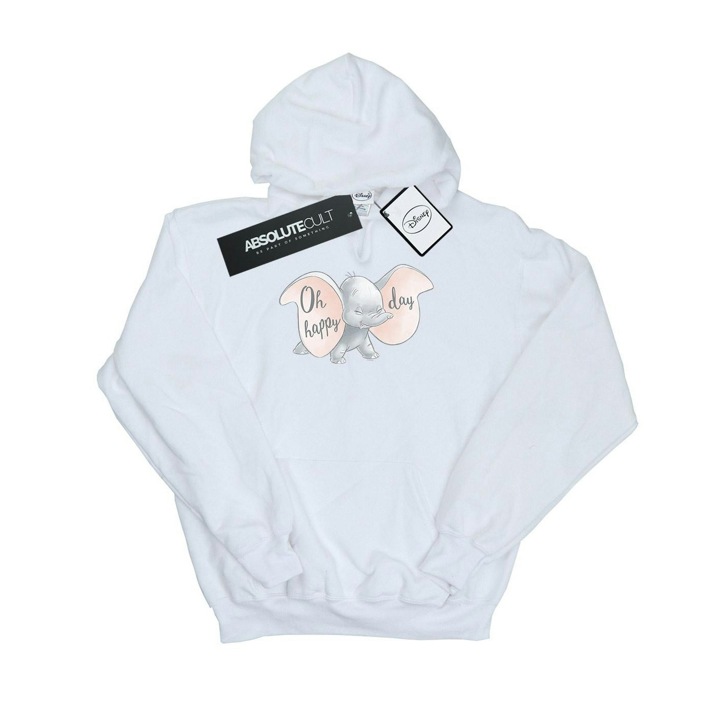 Disney Women's White Dumbo Happy Day Hoodie - Small