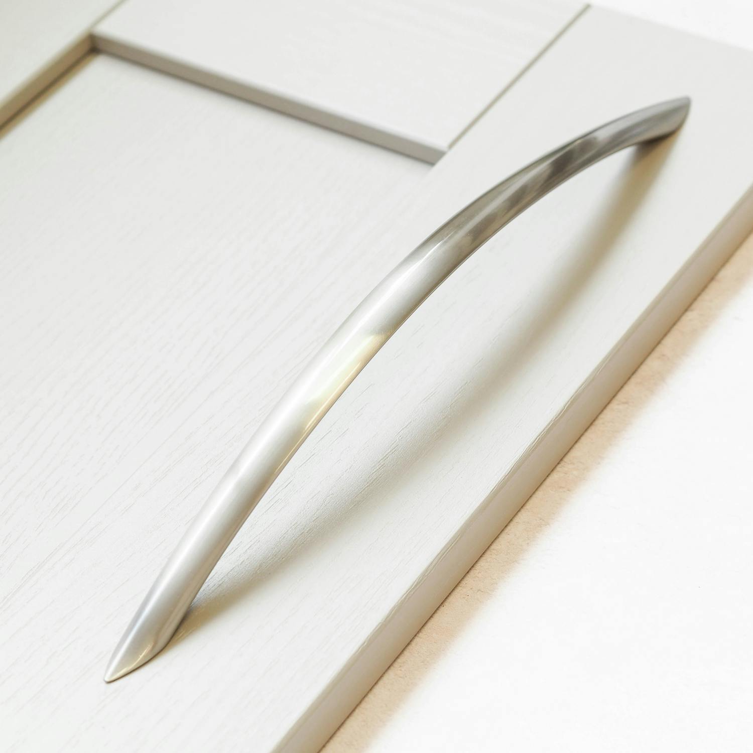 Rackhams Brushed Nickel Flat Bow Handles - 320Mm Handle