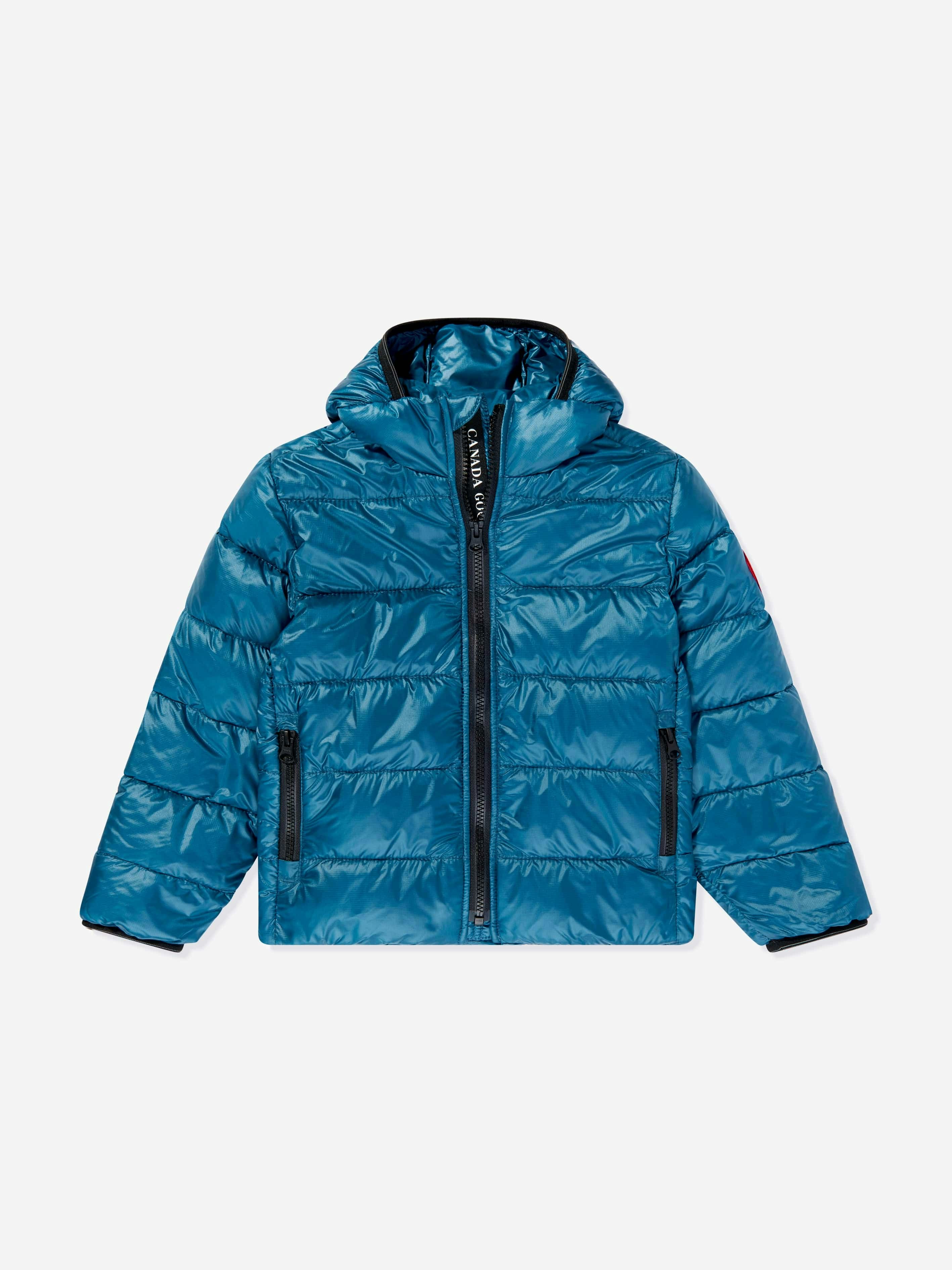 Canada Goose Boys Blue Crofton Down Hooded Jacket In - S 7 - 8 Yrs