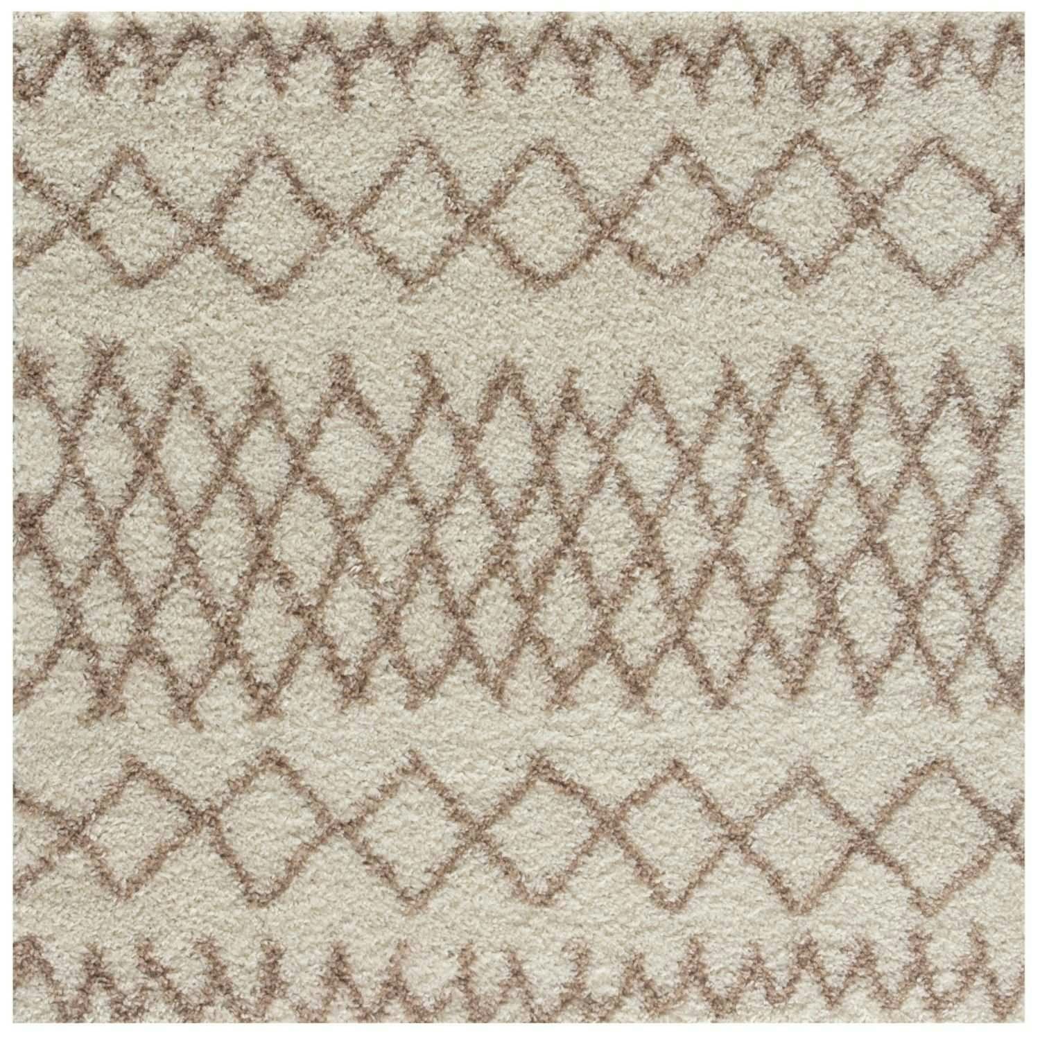 Rackhams Ivory/Beige Moroccan Shaggy Rug | 930 - 120X120 Cm