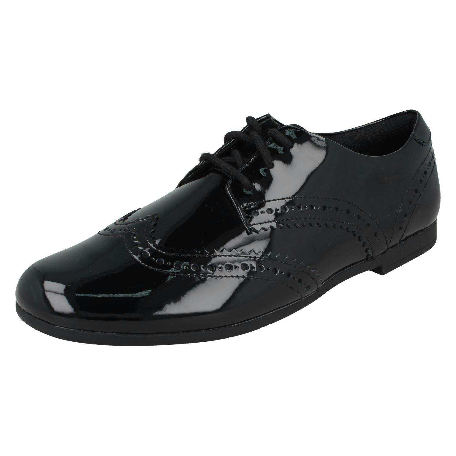 Clarks Girls Black School Shoes Scala Lace - Patent - Uk 13.5 Child - F