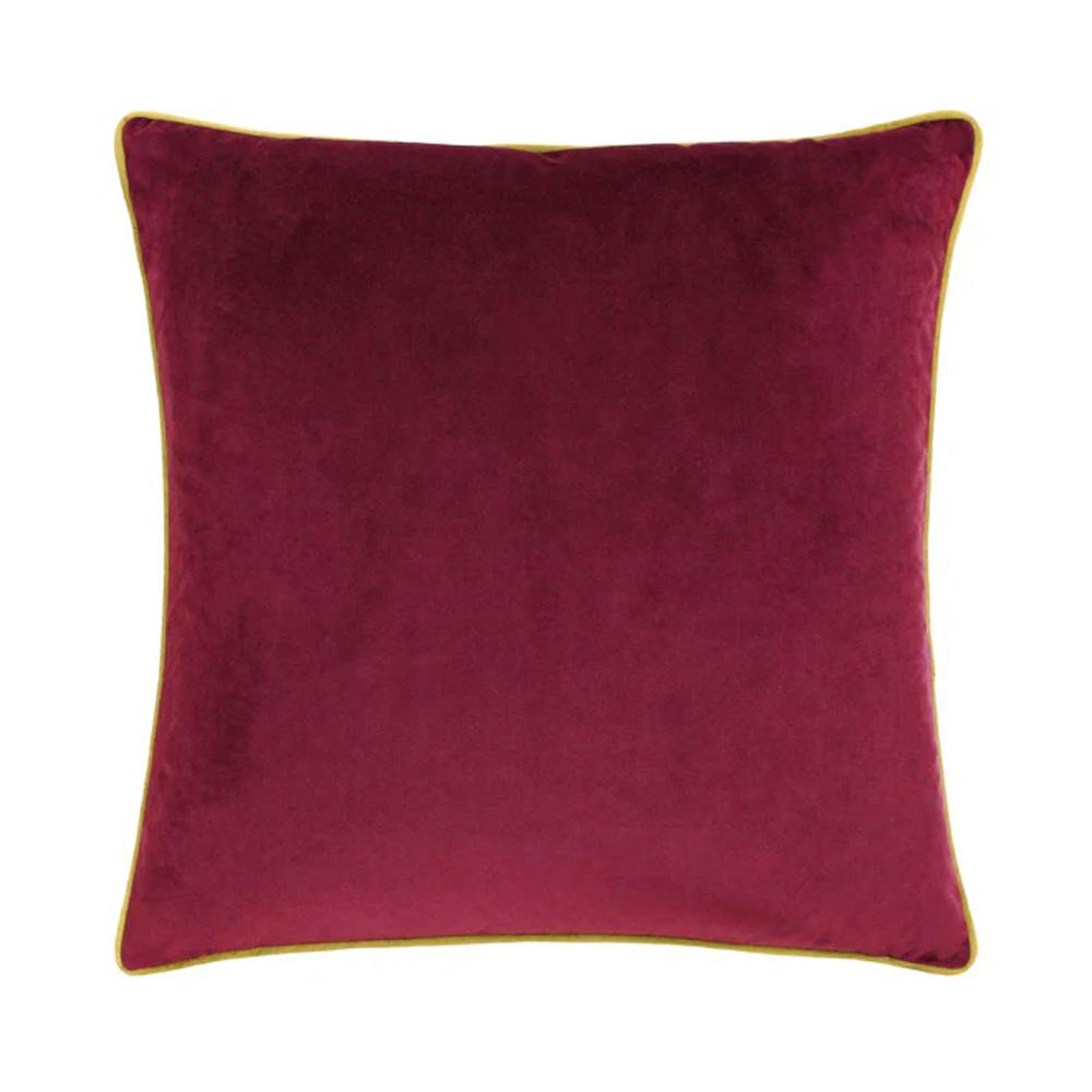 Furn Meridian Velvet Cushion Cover - Maroon/Moss - 45Cm X 45Cm - Maroon/Moss - 100% Polyester