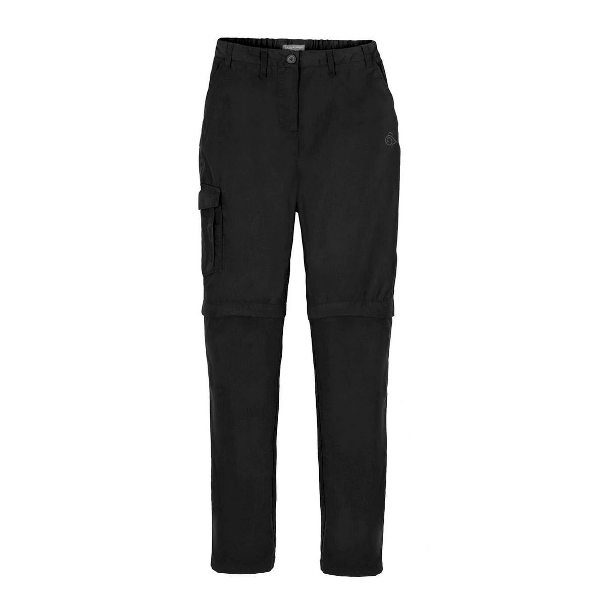 Craghoppers Women's Black / Expert Kiwi Convertible Trousers - 8 Uk R - 65% Polyester/35% Cotton