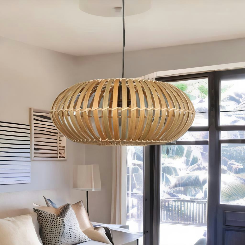 Bmbo Light/Brown Boho Scandi Ceiling Pendant Shade Natural