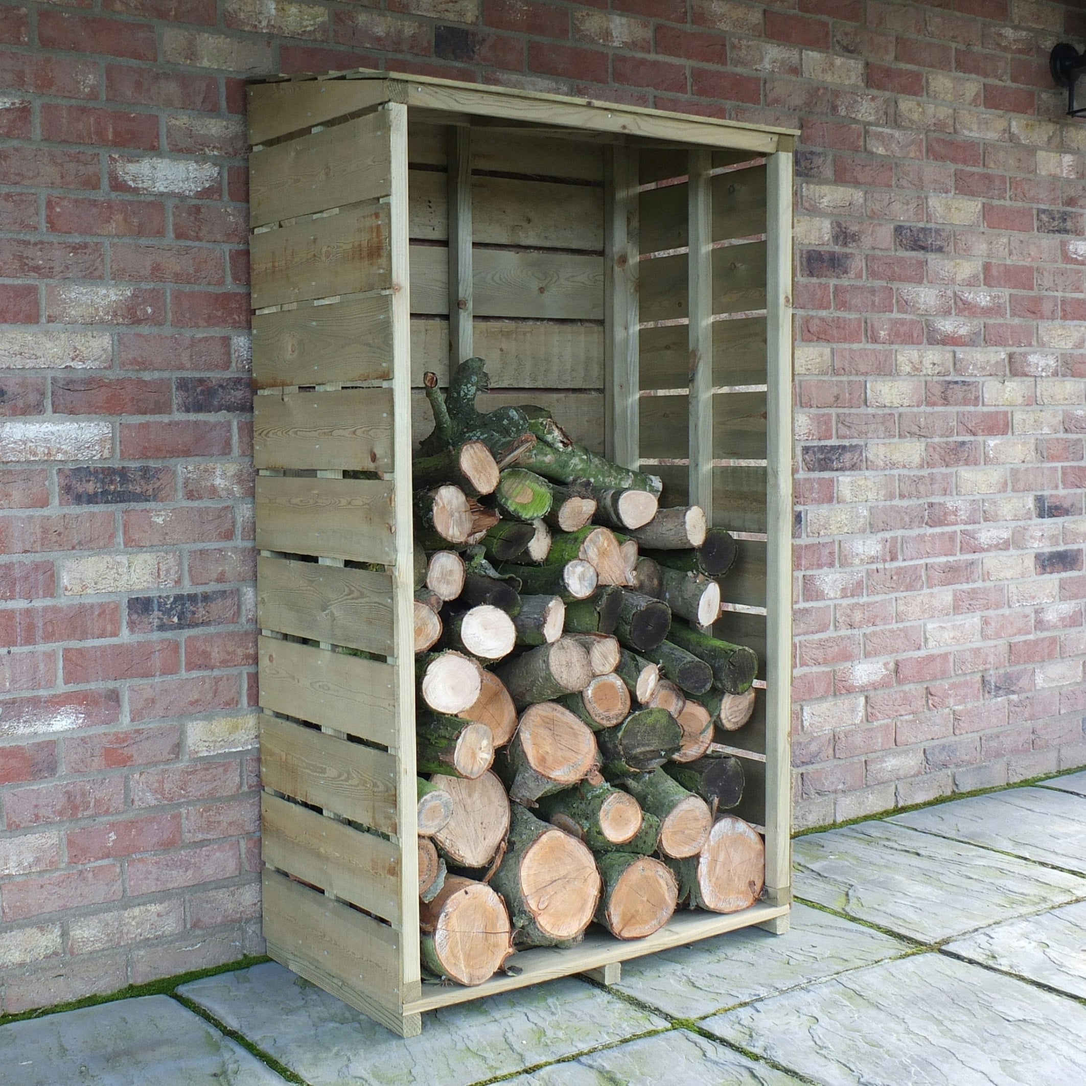 Rackhams Tall Wall Log Store Sawn Pressure Treated 880Wx440d