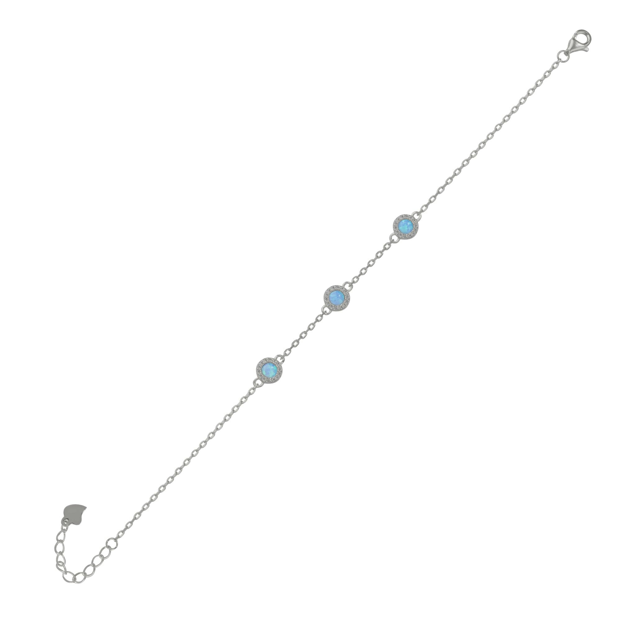 Spero London Blue/Silver Opal Jewelled Sterling Bracelet