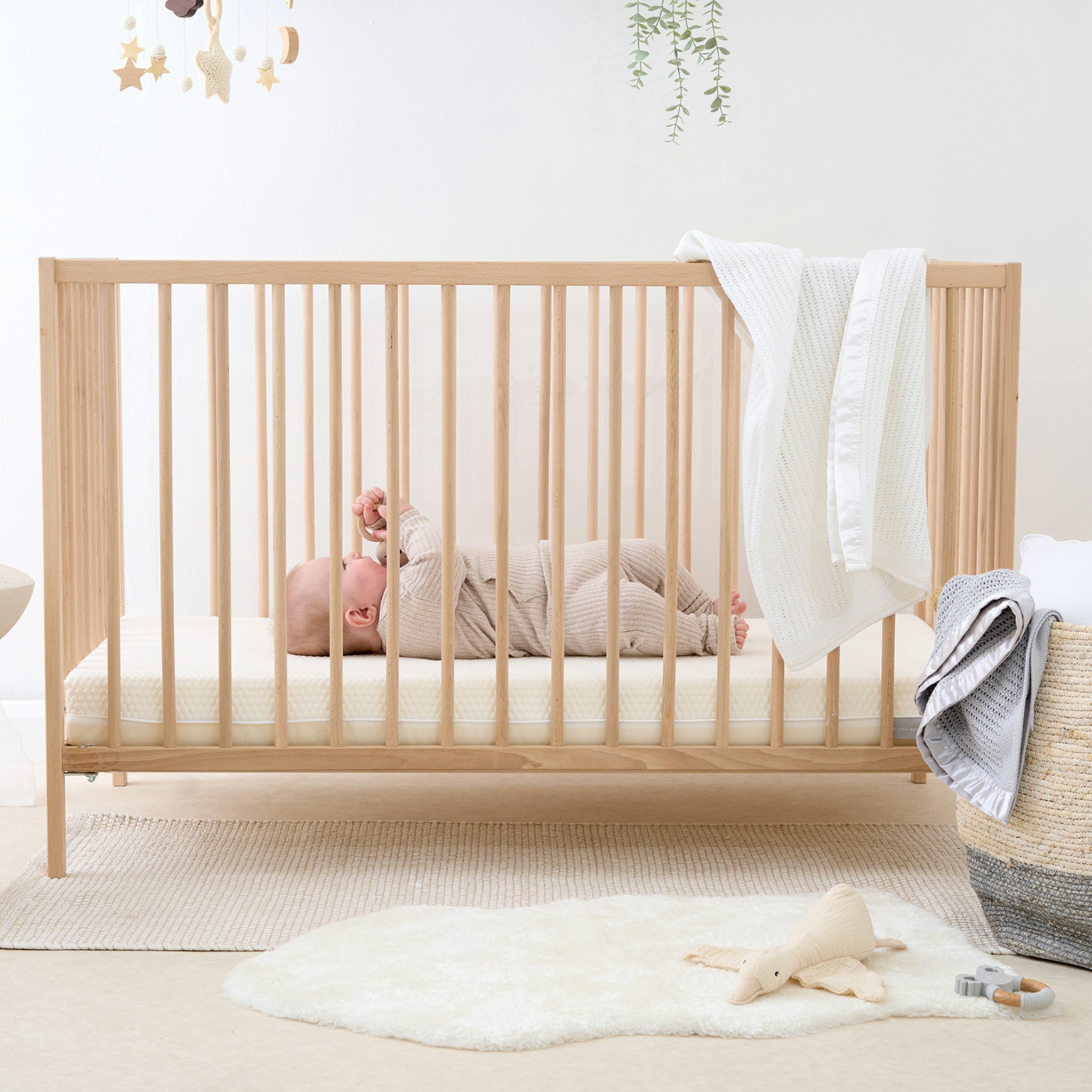 Rackhams White Tiny Dreamer Plus™ - Luxury Pocket Sprung Cot Mattress (120 X 60Cm) - Mattress Only