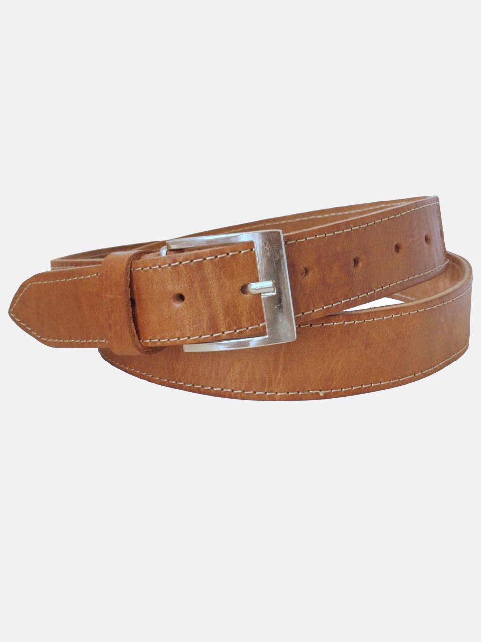 Berber Leather White Tan Leather Belt - Narrow Width - 36"