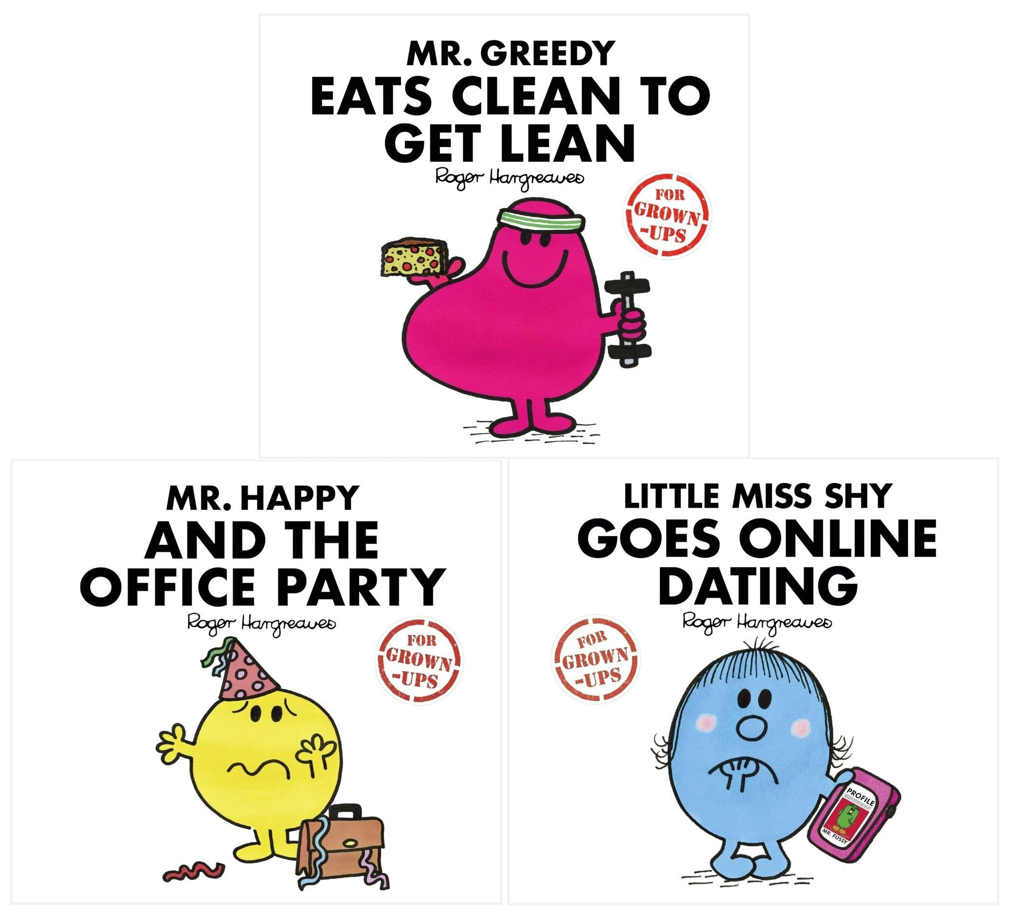 Egmont Men's Mr And Little Miss For Grown Ups 3 Books Set By Roger Hargreaves