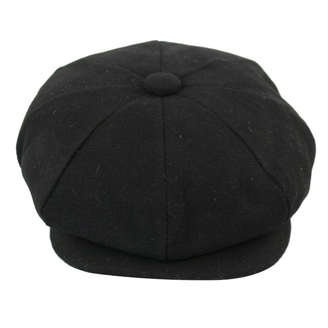 King Ice Men's Black Tweed Newsboy Newsboy Cap - 2XL