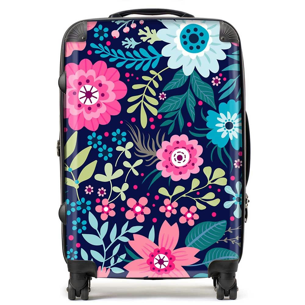 Warren Reed Cute Colourful Flower Pattern Suitcase - Medium